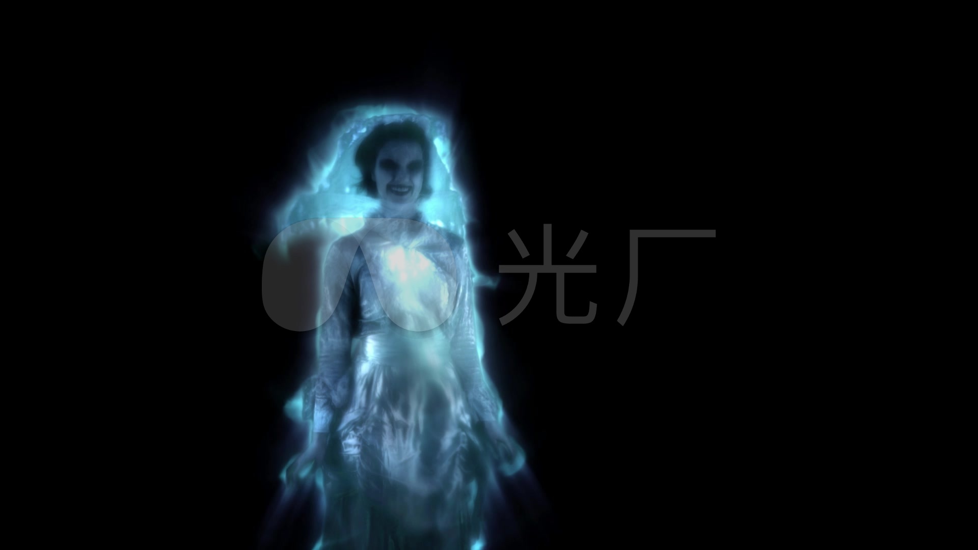 女鬼恶魔吹气恐怖片魔鬼幽灵鬼屋万圣节_视频素材包