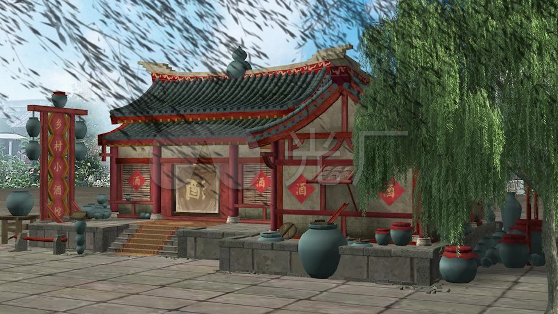 3d古代酒馆场景