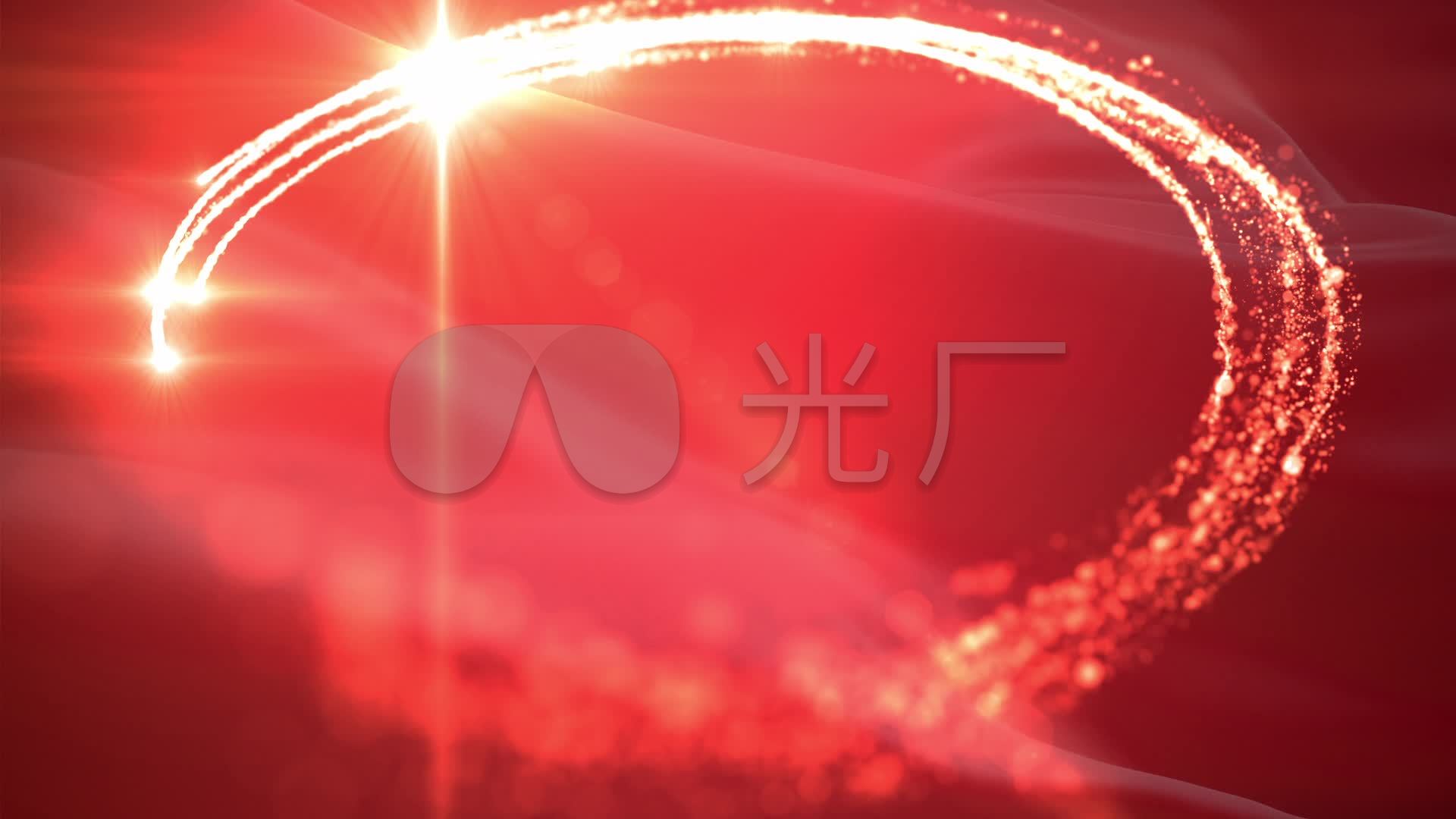 粒子炫光红色海关双排金字标题片花片头ae_ae模板下载