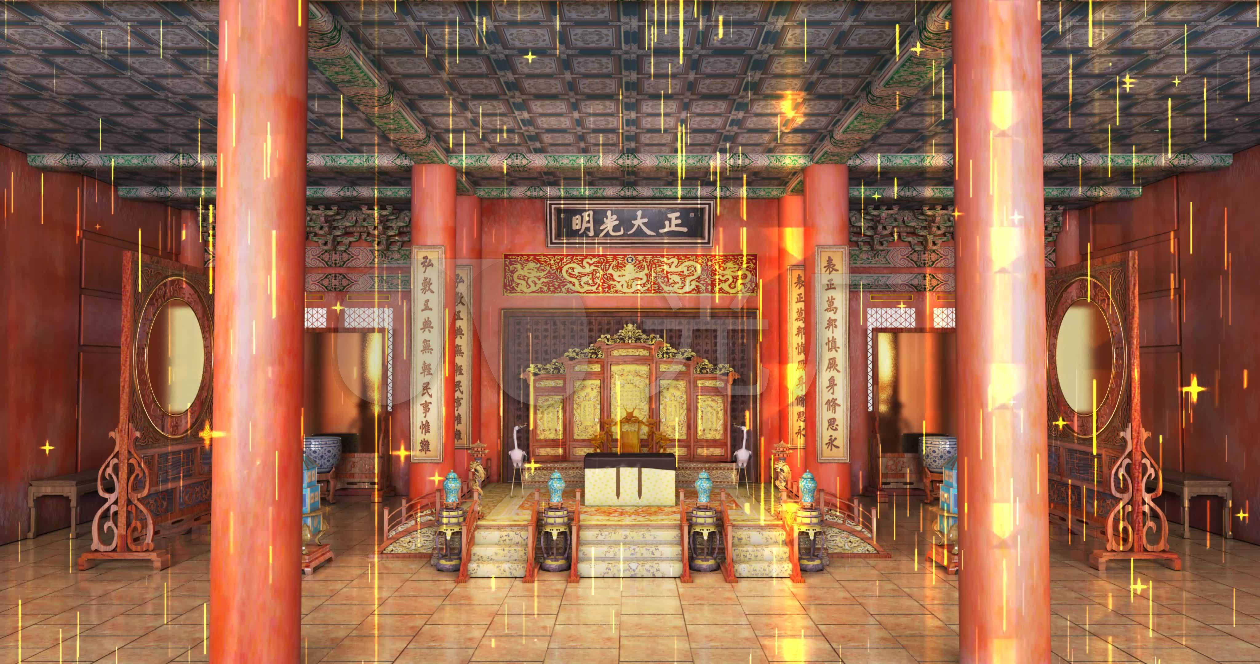 4k中国金銮殿皇宫皇帝宝座背景