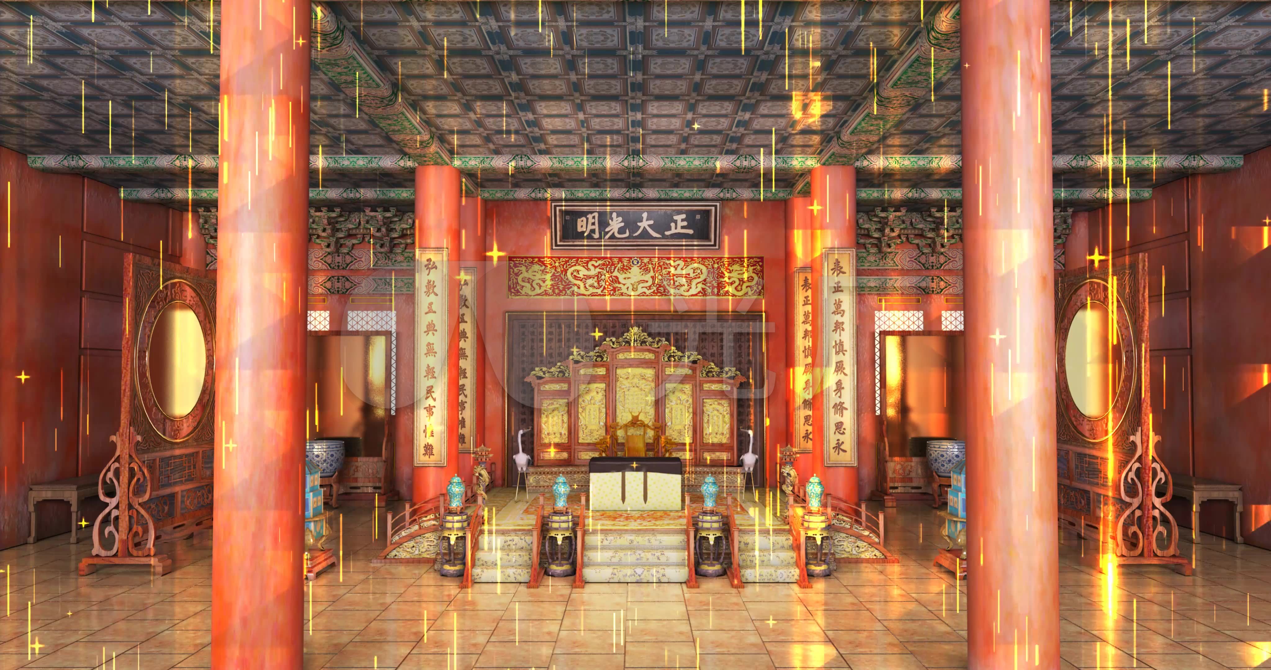 4k中国金銮殿皇宫皇帝宝座背景