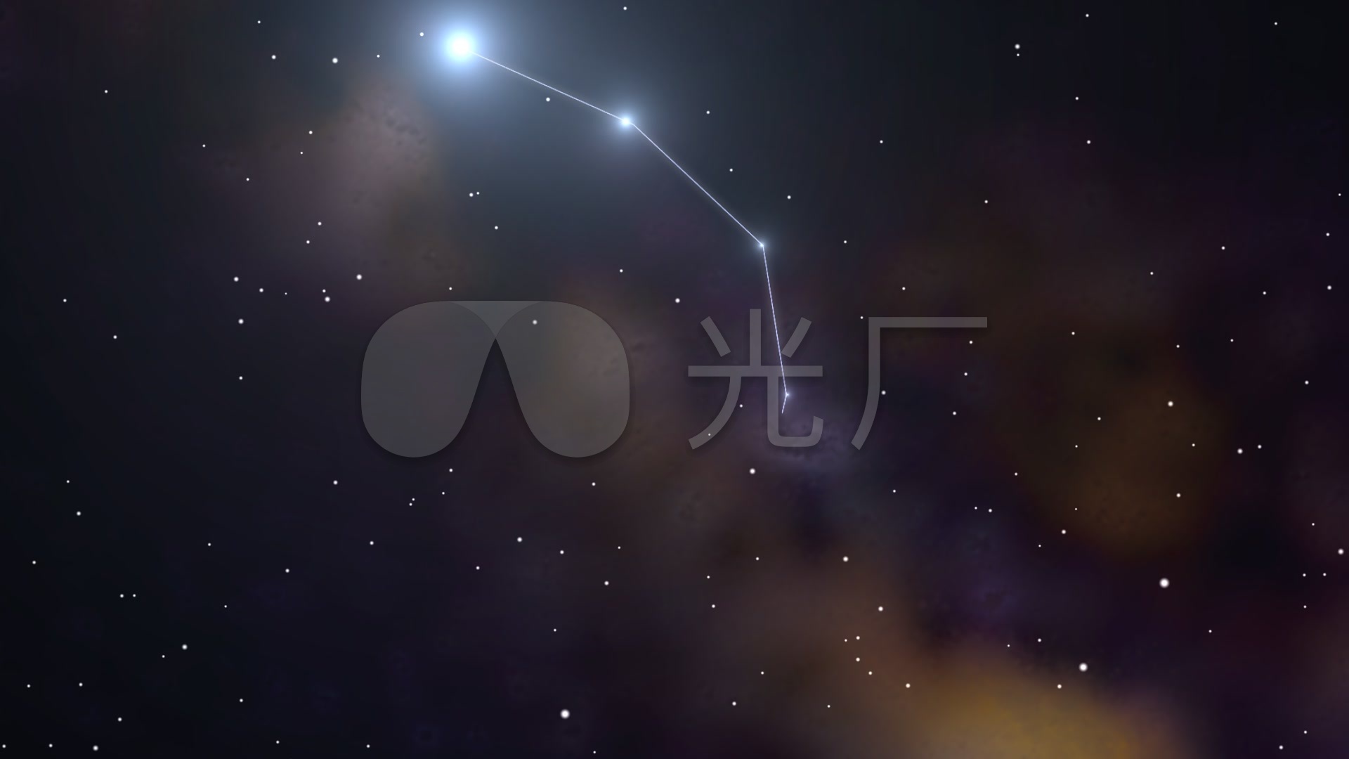 星空,北斗七星连线动画,七星连珠_1920x1080_高清视频