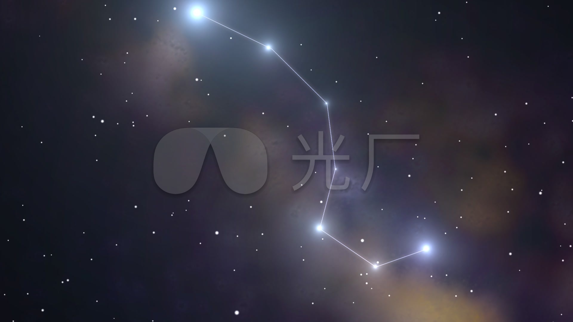 星空,北斗七星连线动画,七星连珠_1920x1080_高清视频