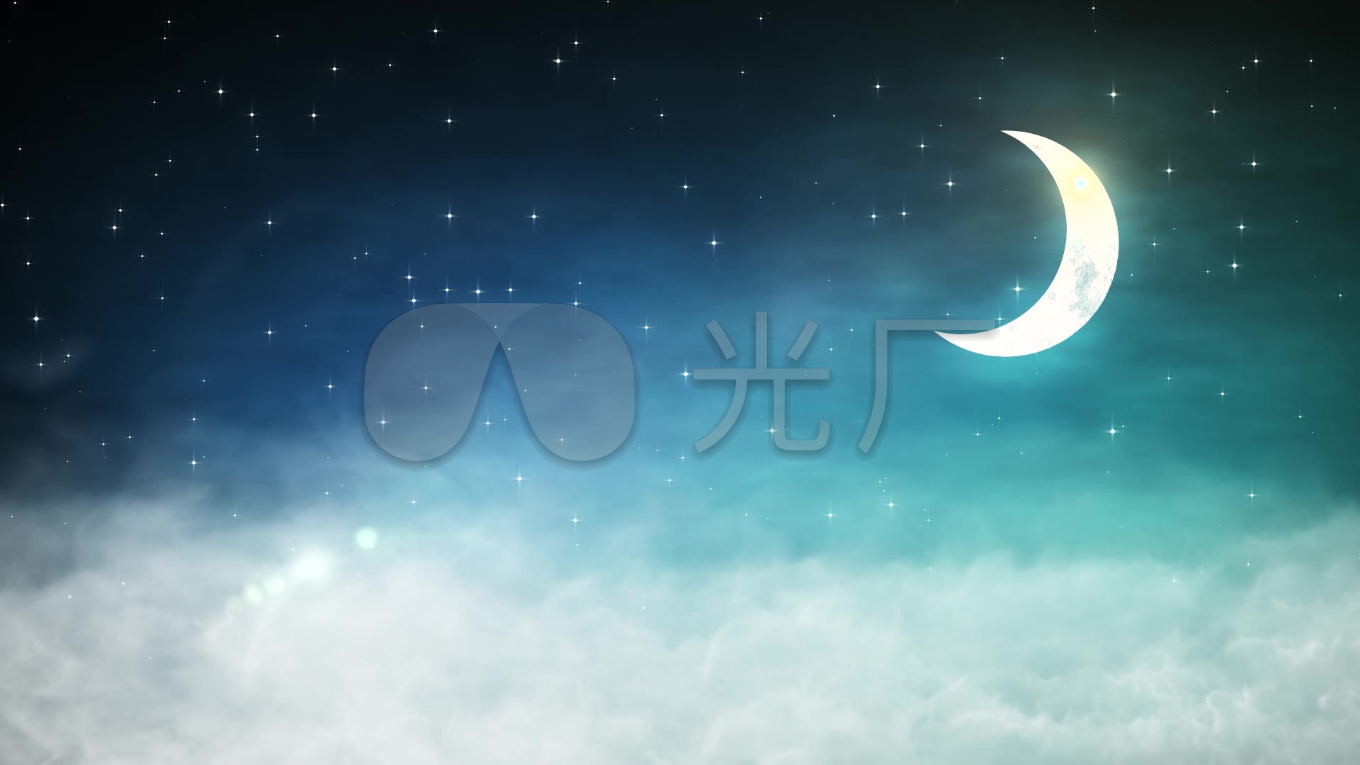 唯美浪漫月亮星空云层循环视频