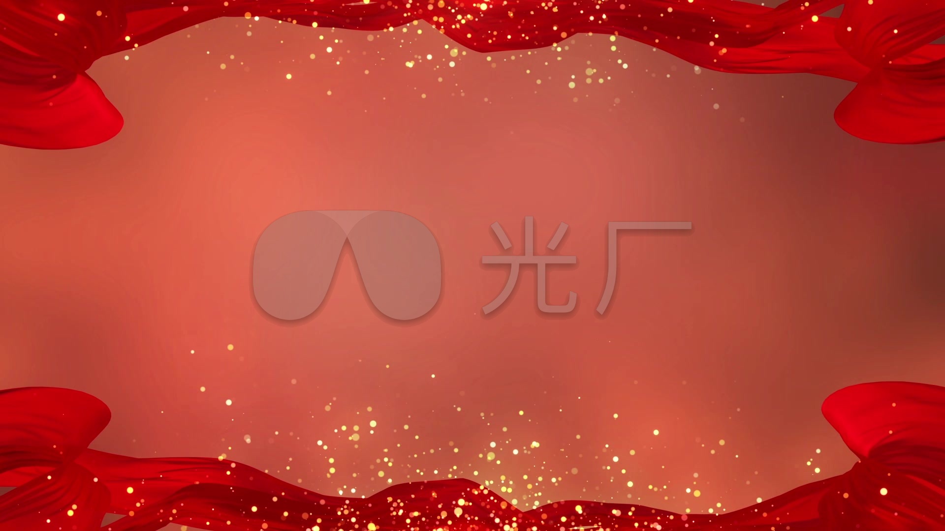 大气红绸边框红色背景循环