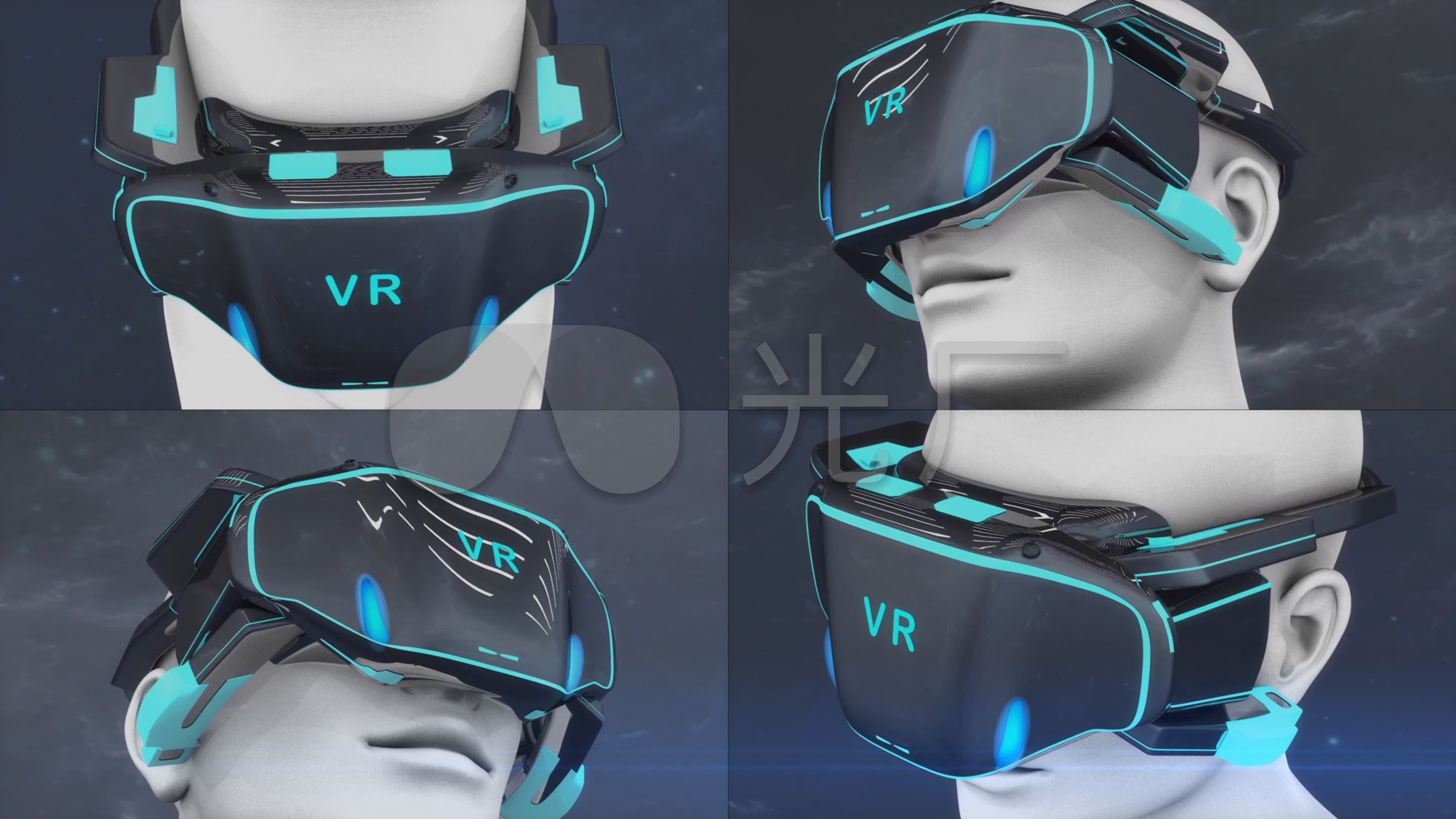科幻机器人戴vr眼镜虚拟现实_3840x2160_高清视频素材