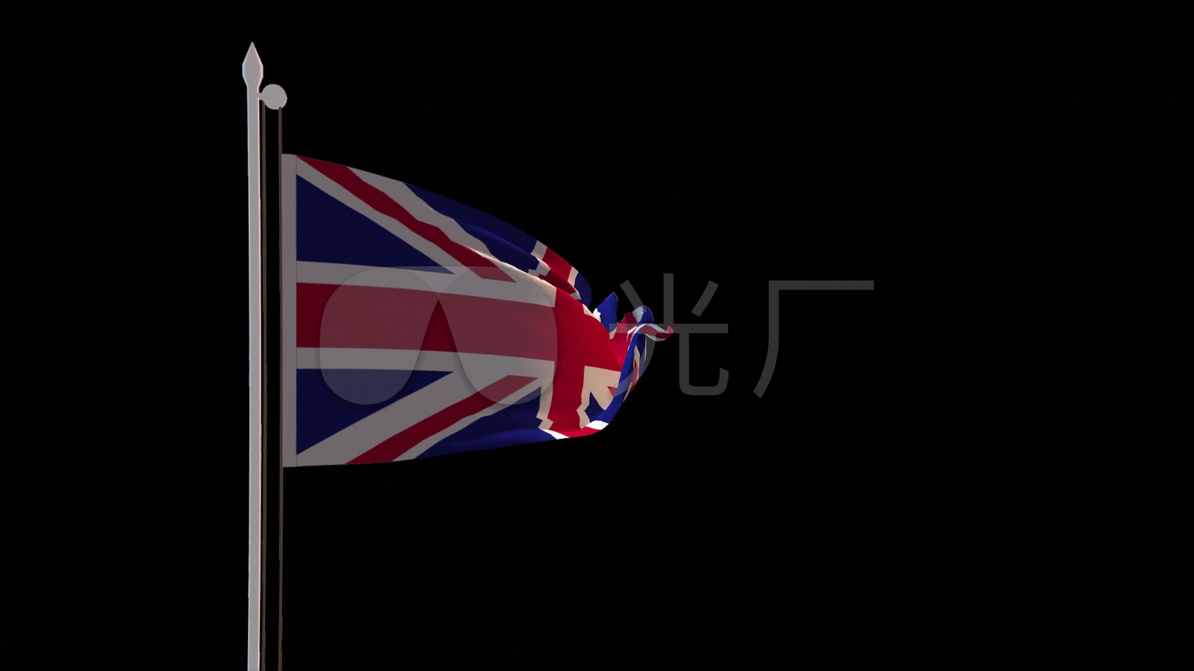 英国国旗飘扬国旗飘扬_3840x2160_高清视频素材下载