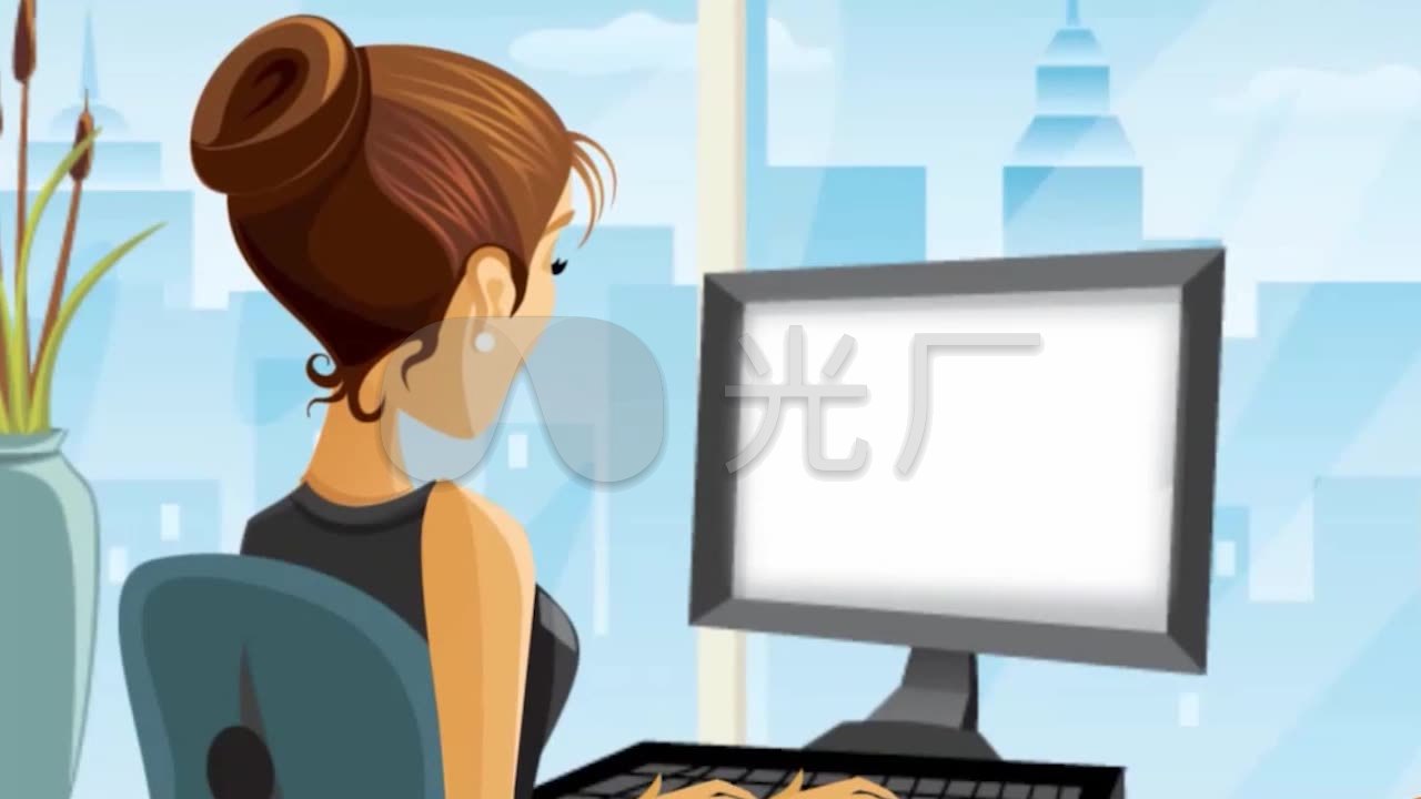 移动通信互联网科技发展动漫素材