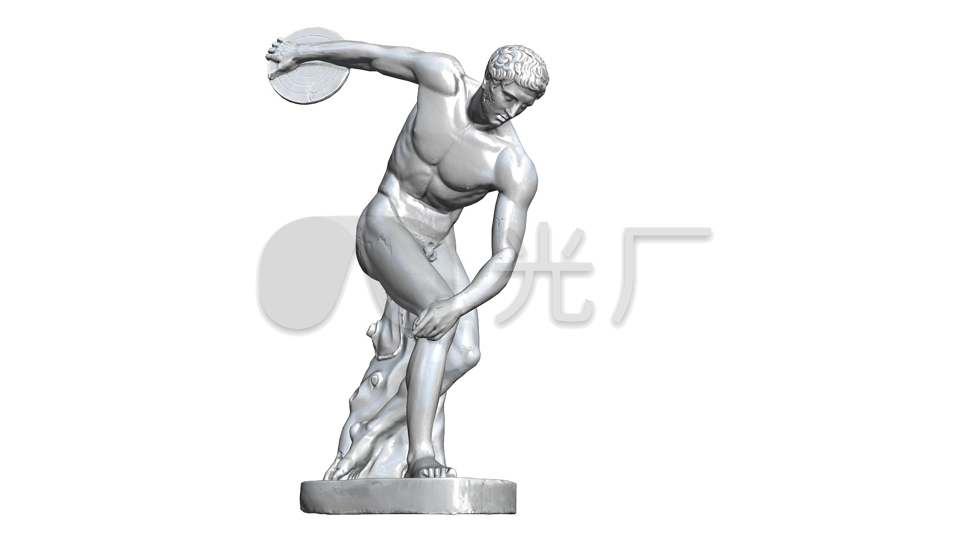 掷铁饼者雕像创意抽象艺术_3dmax下载(编号:2990862)_3d模型_vj师网