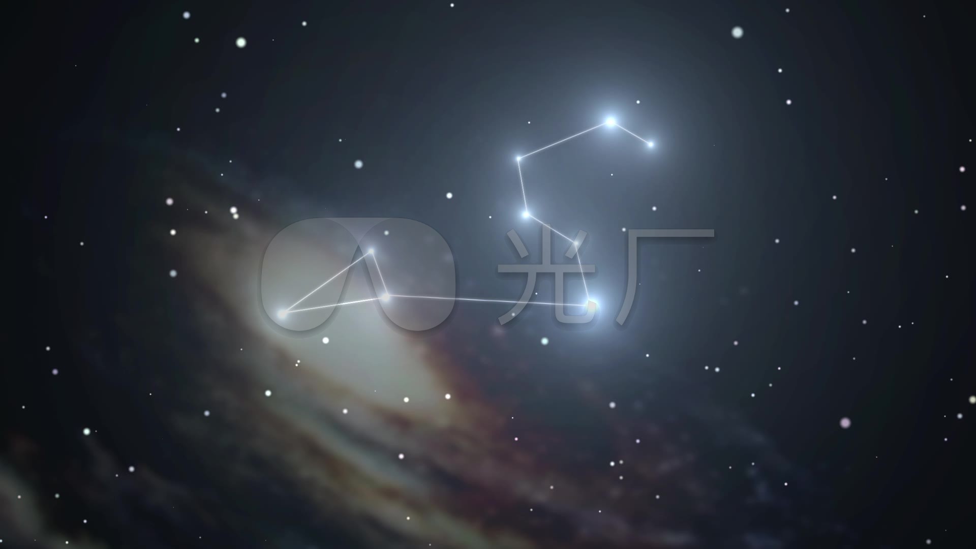 十二星座狮子座主恒星连线星云_1920x1080_高清视频