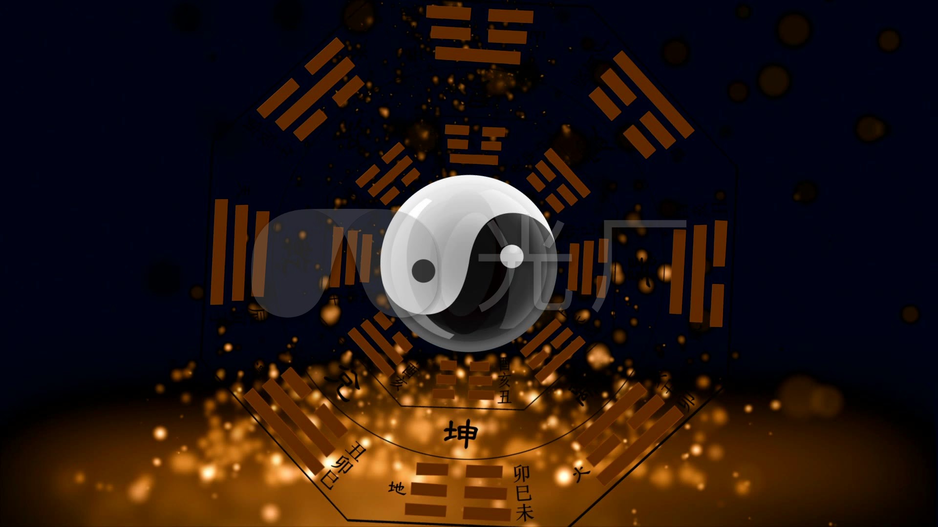 旋转五行八卦背景新