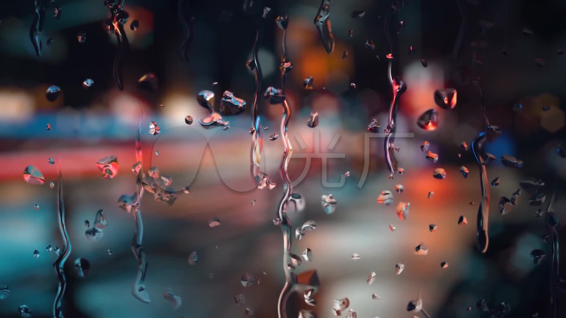 雨天玻璃上的雨滴
