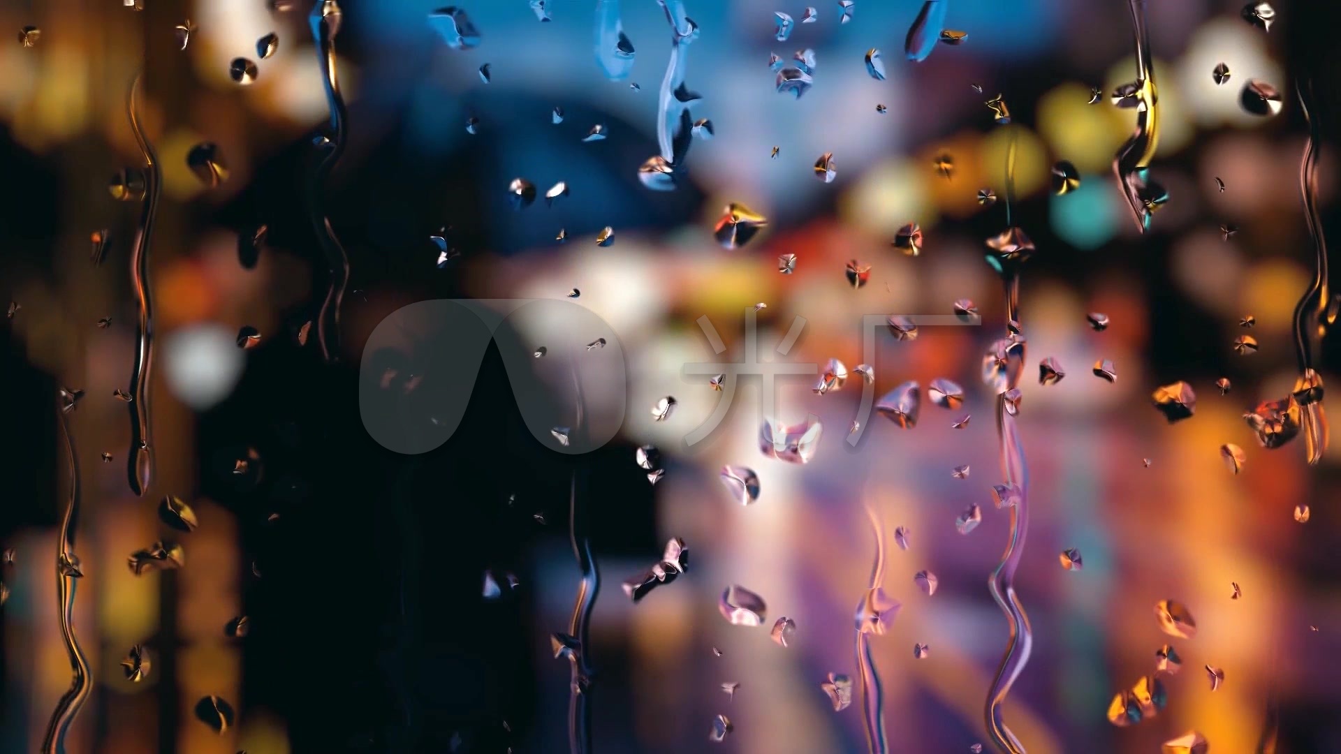 雨天玻璃上的雨滴