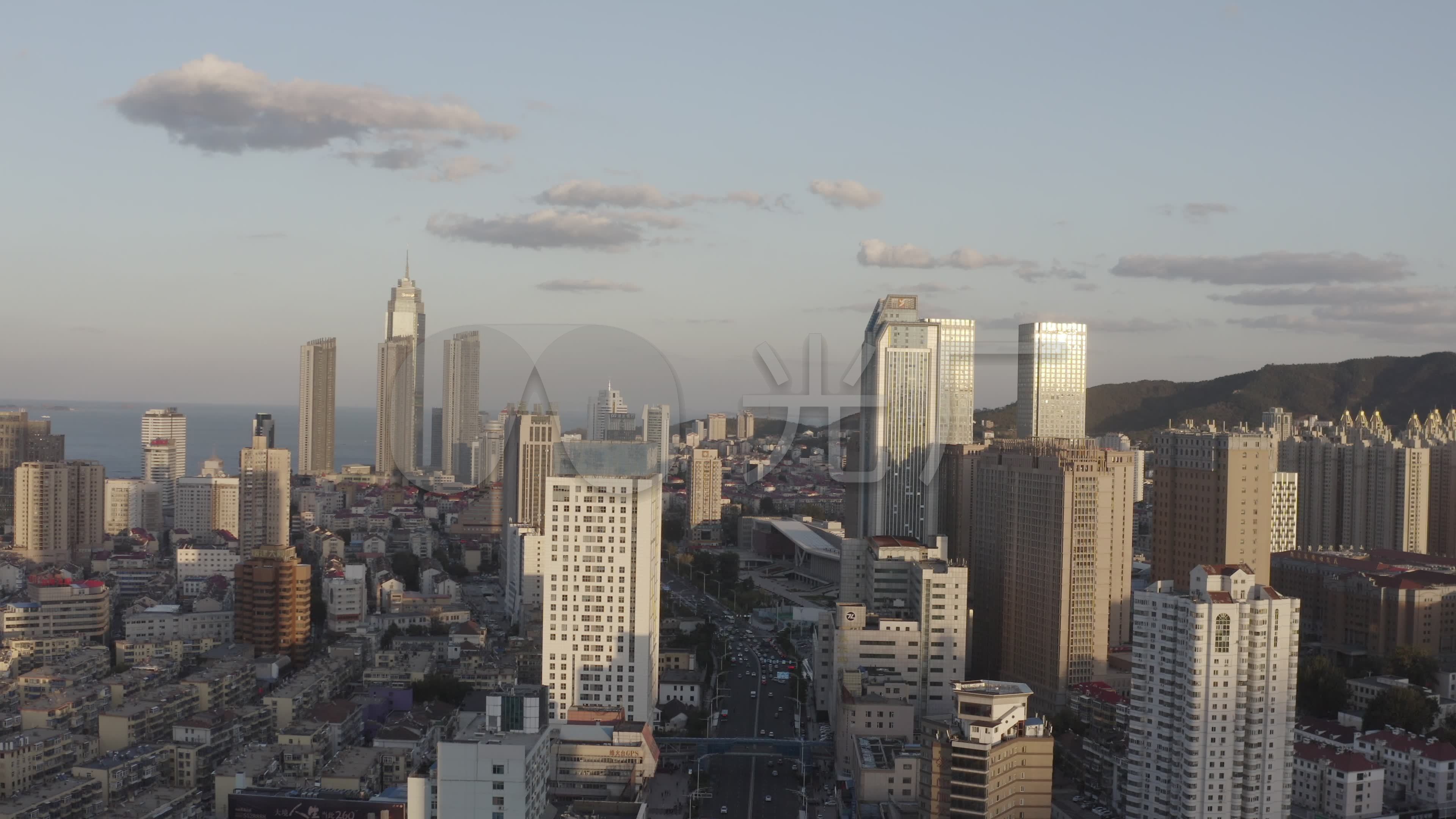 4k-log烟台城市建设航拍_3840x2160_高清视频素材下载