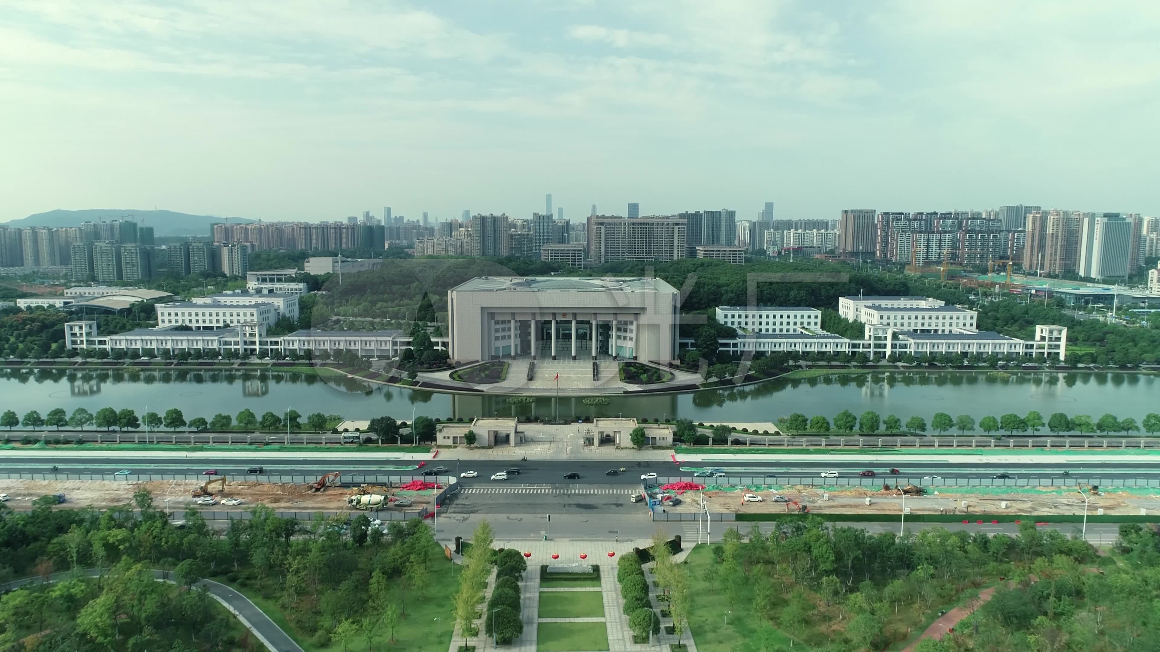 湖南省政府航拍_3840x2160_高清视频素材下载(编号:)