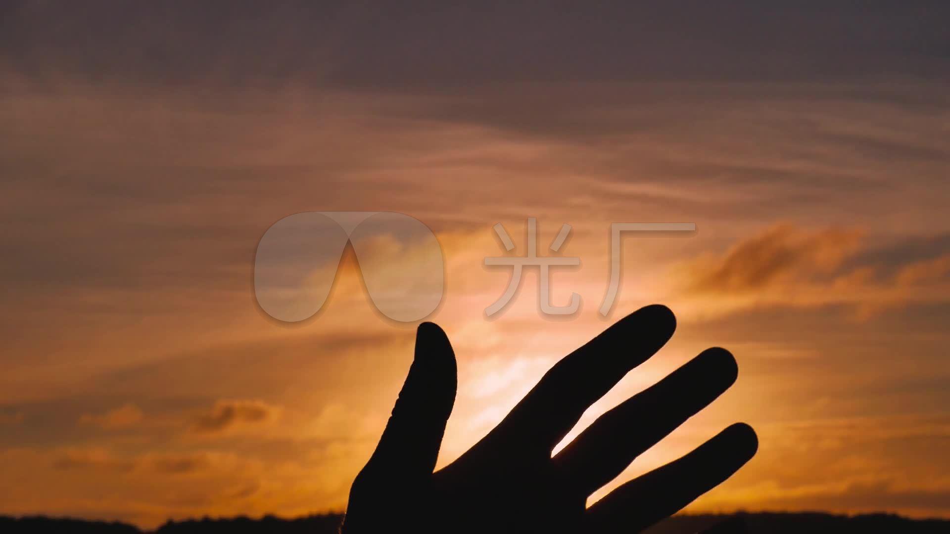 手势太阳光透过手手掌_1920x1080_高清视频素材下载