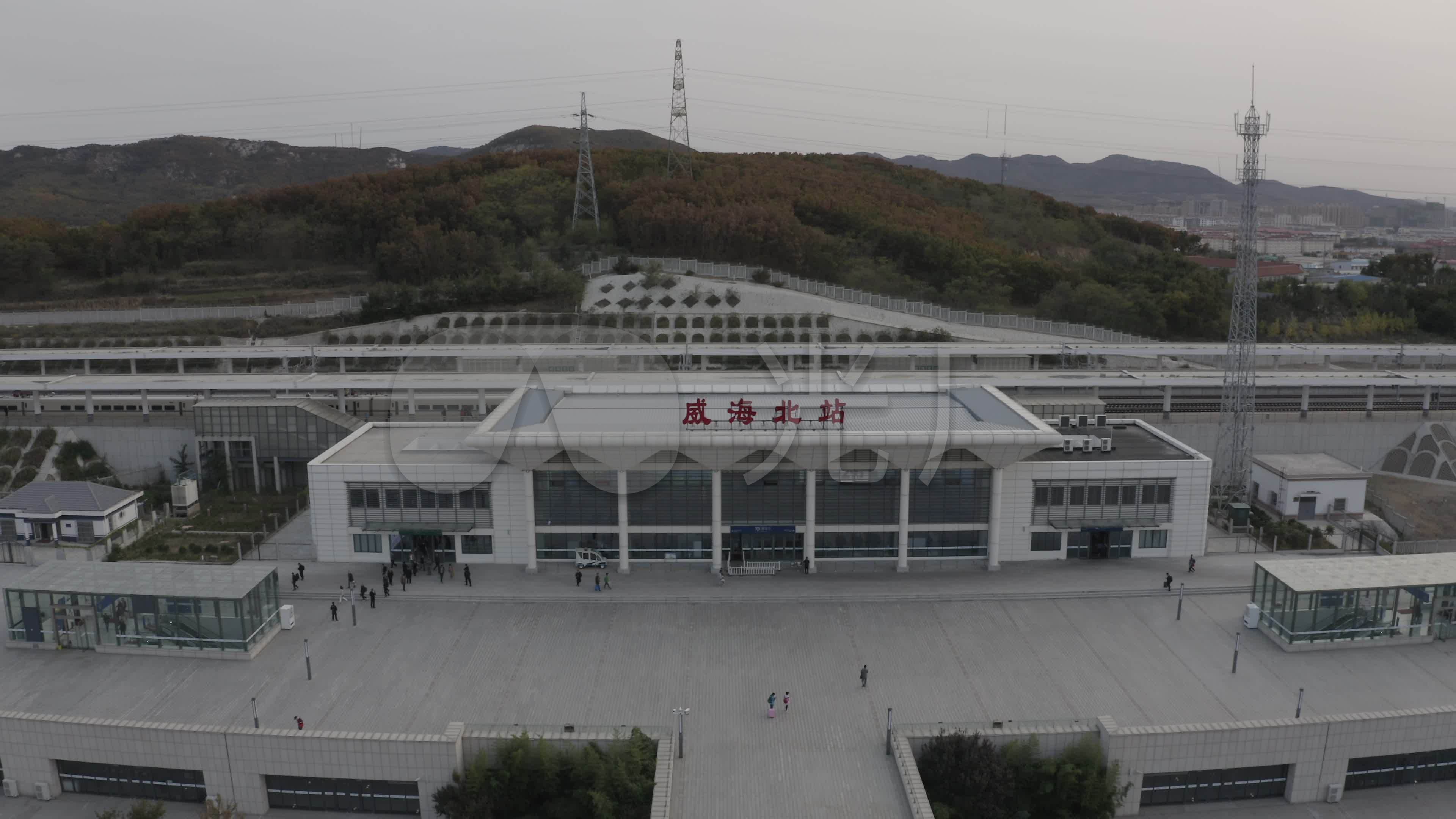 4k-log威海北站航拍_3840x2160_高清视频素材下载(:)