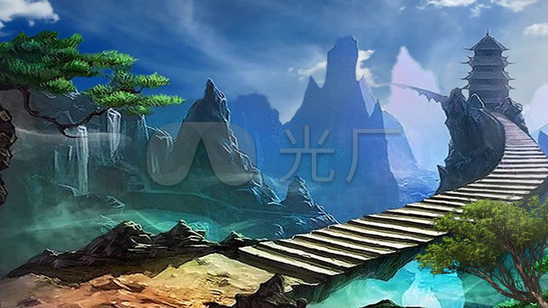 古代山道仙境