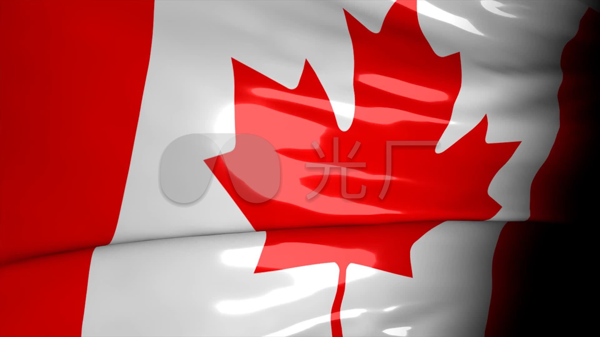 加拿大国旗飘扬加拿大地图_1920x1080_高清视频素材下载(编号:3007680