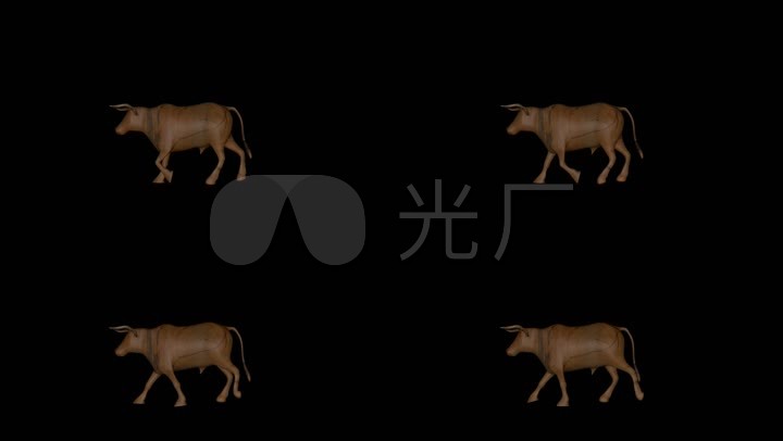 木质玩具牛走路动画