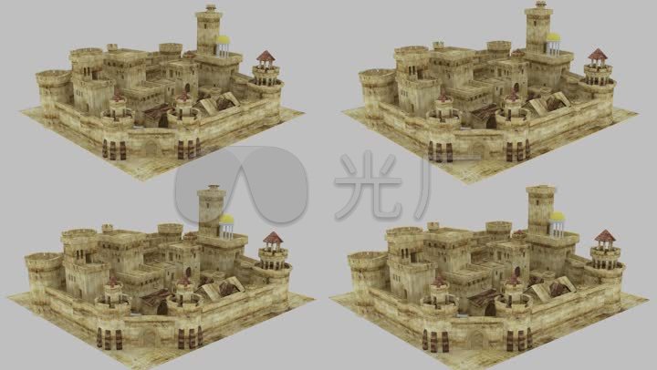 城堡古堡欧洲古堡城市3d模型