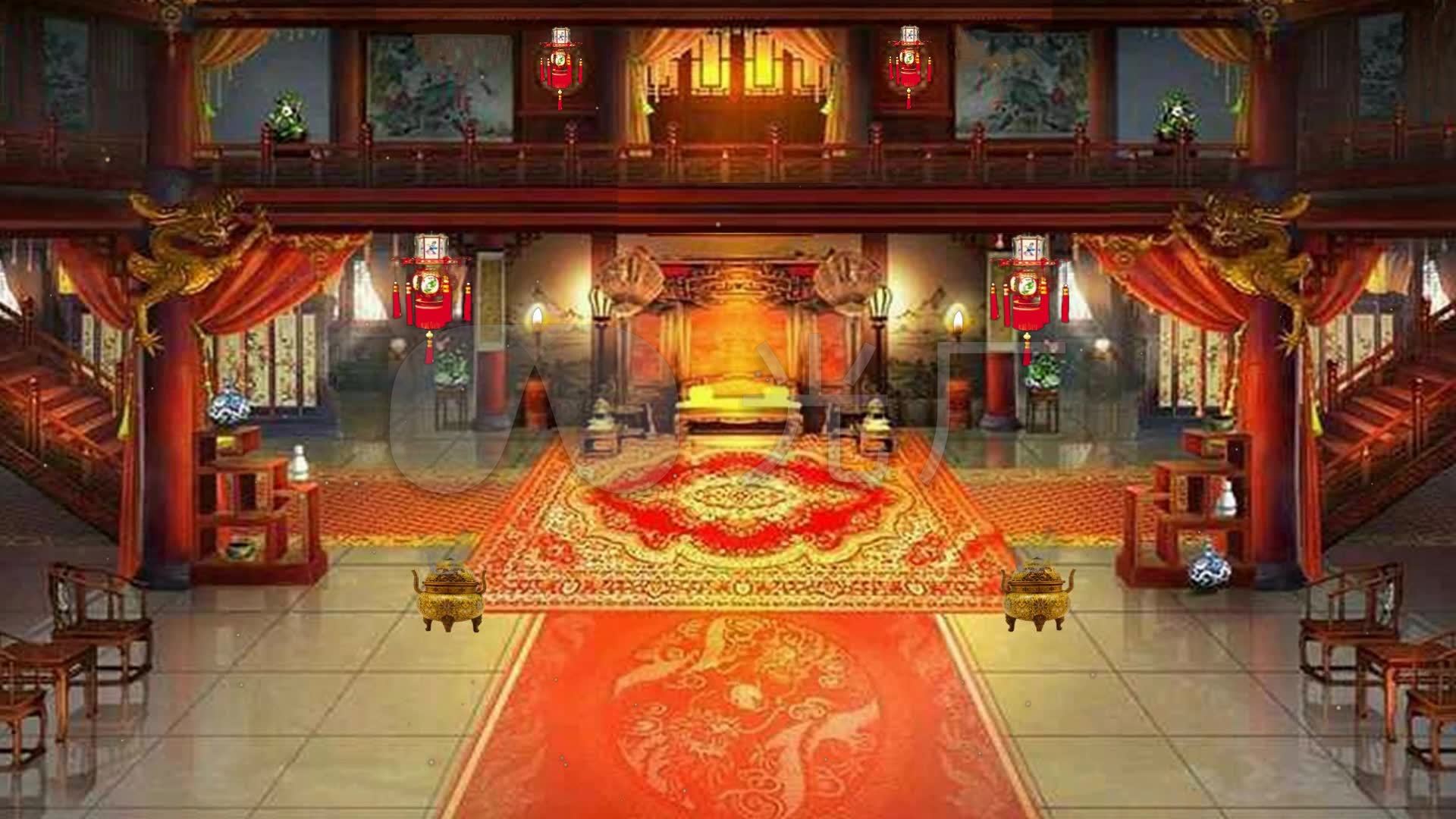 古代宫廷喜庆大厅_1920x1080_高清视频素材下载(编号