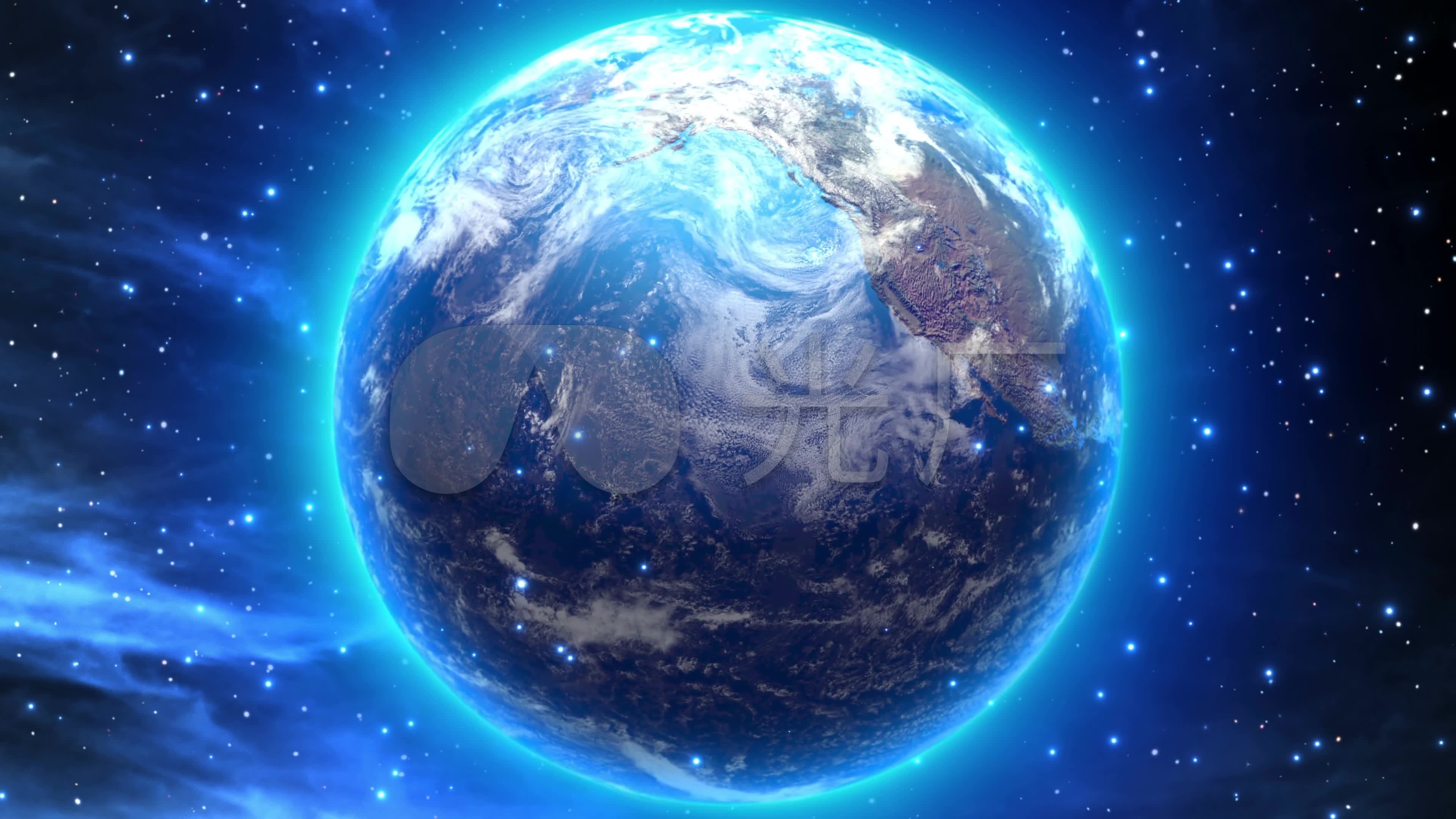 蓝色地球旋转蓝色星球_3840x2160_高清视频素材下载