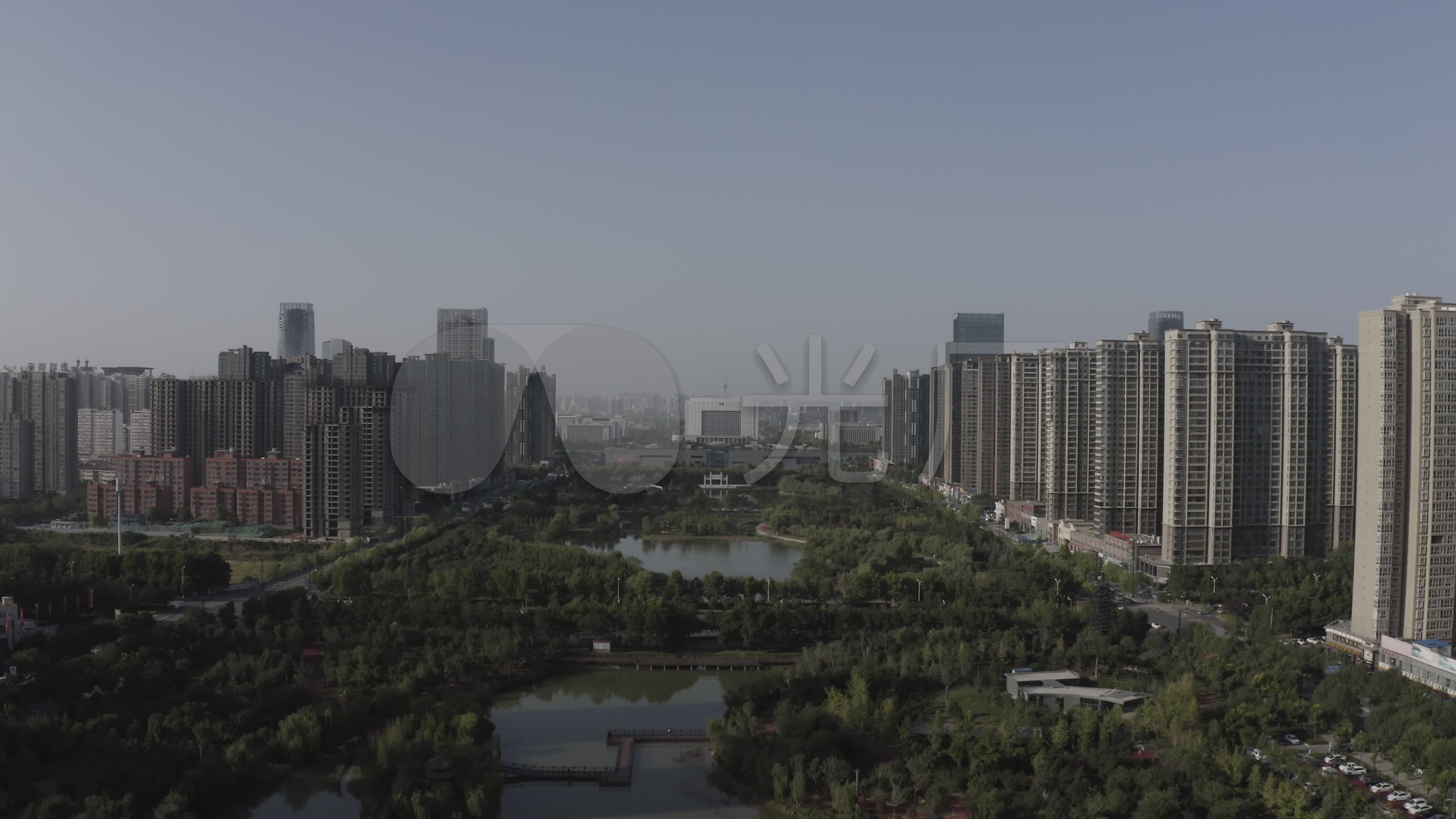 4k-log洛阳市政府商圈航拍