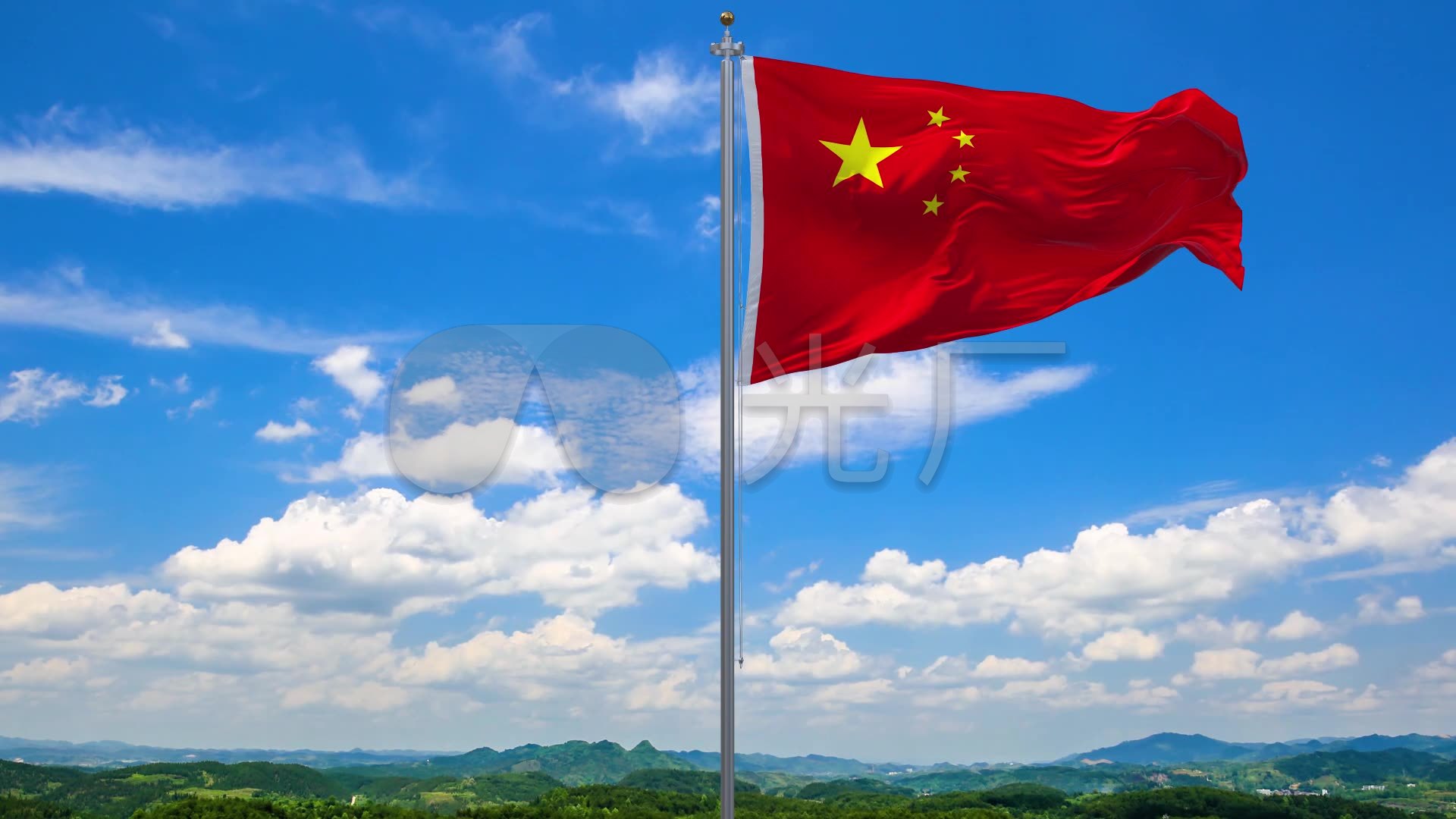 森林升国旗05_1920x1080_高清视频素材下载(编号:)