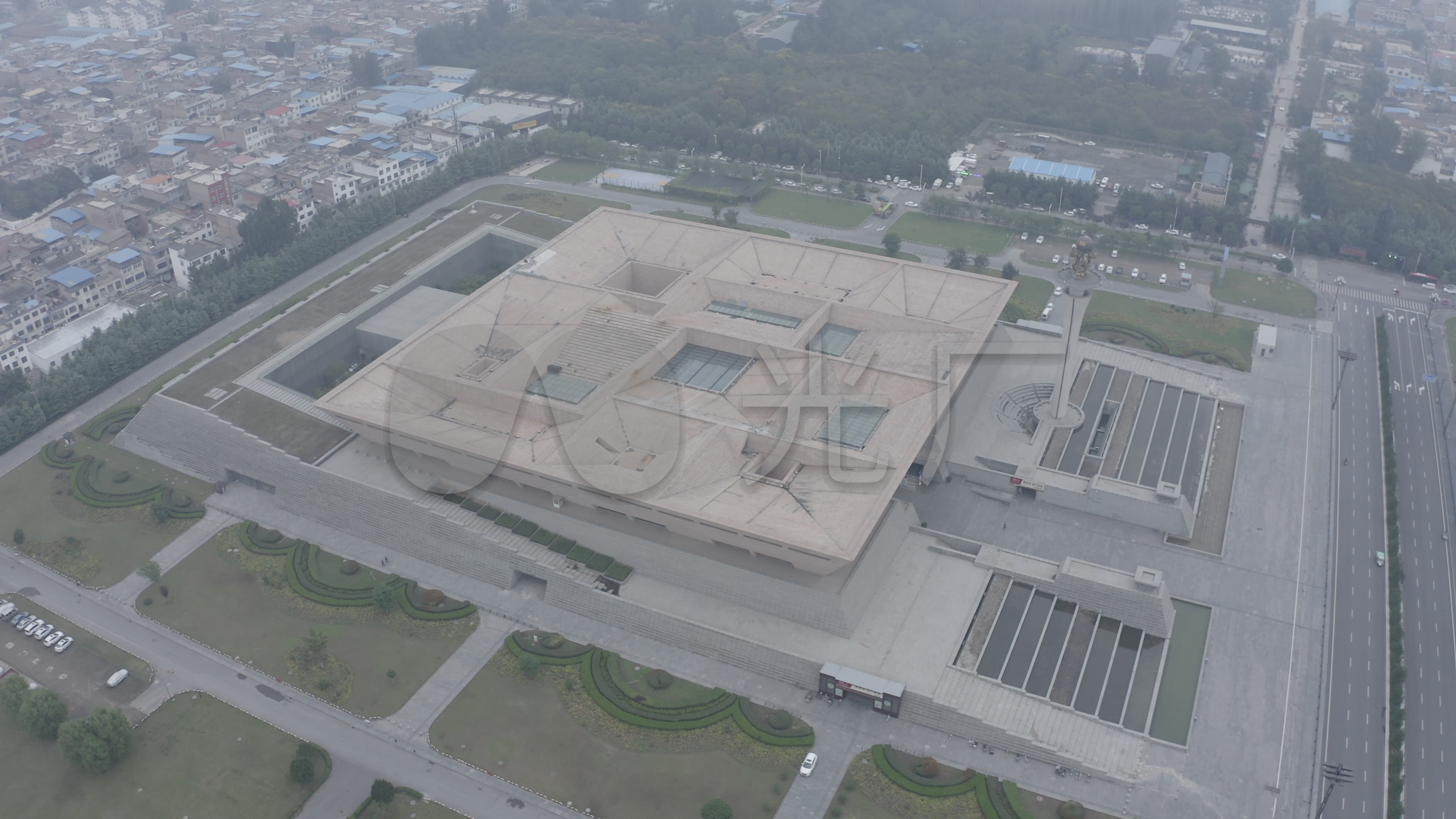 4k-log洛阳博物馆航拍_3840x2160_高清视频素材下载(编号:3021878)