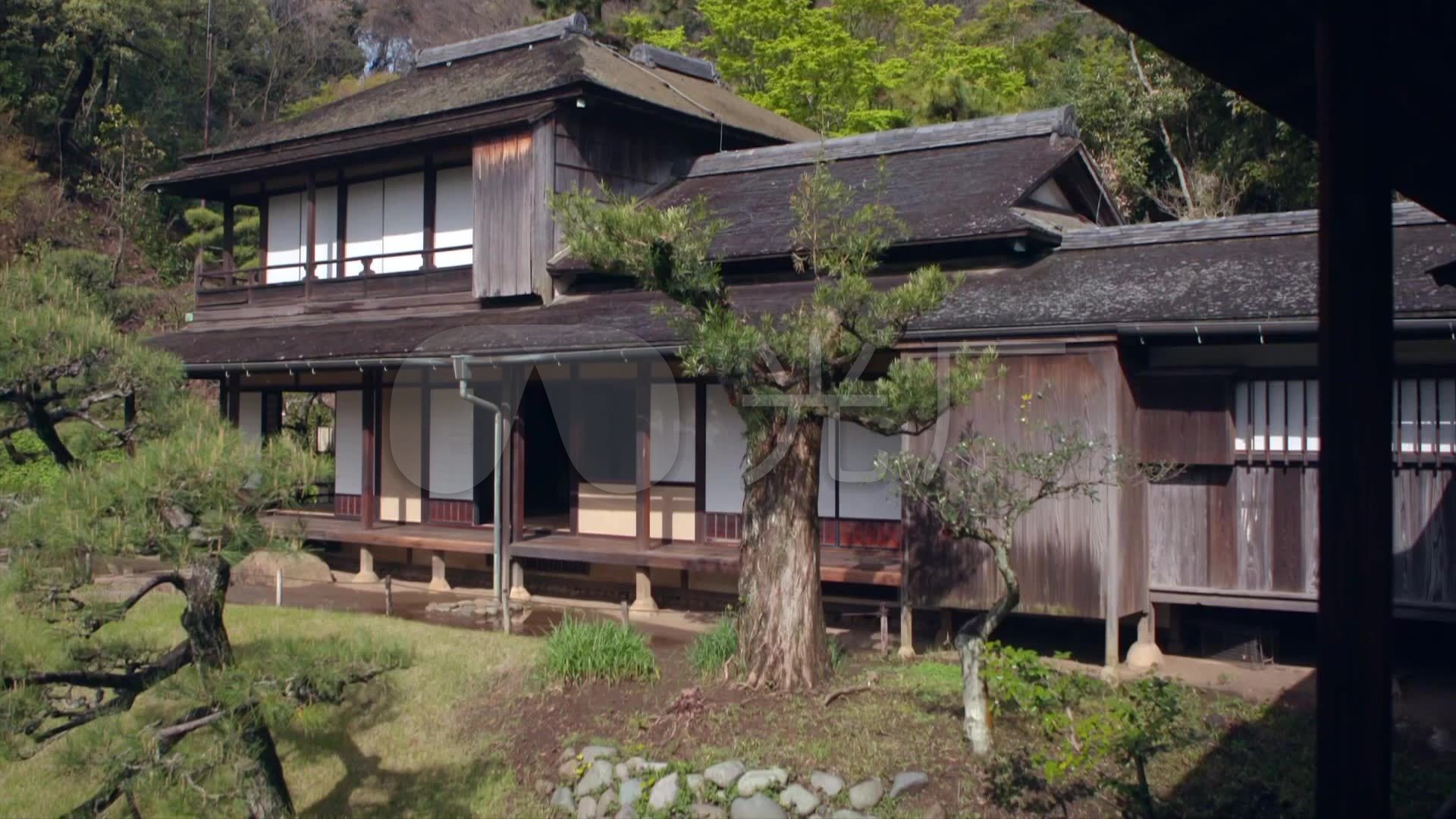 日本传统古建筑房子_民宿民居木屋内景内部_1920x1080