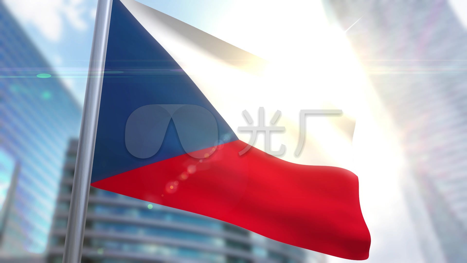 捷克共和国国旗捷克共和国国旗旗帜_1920x1080_高清