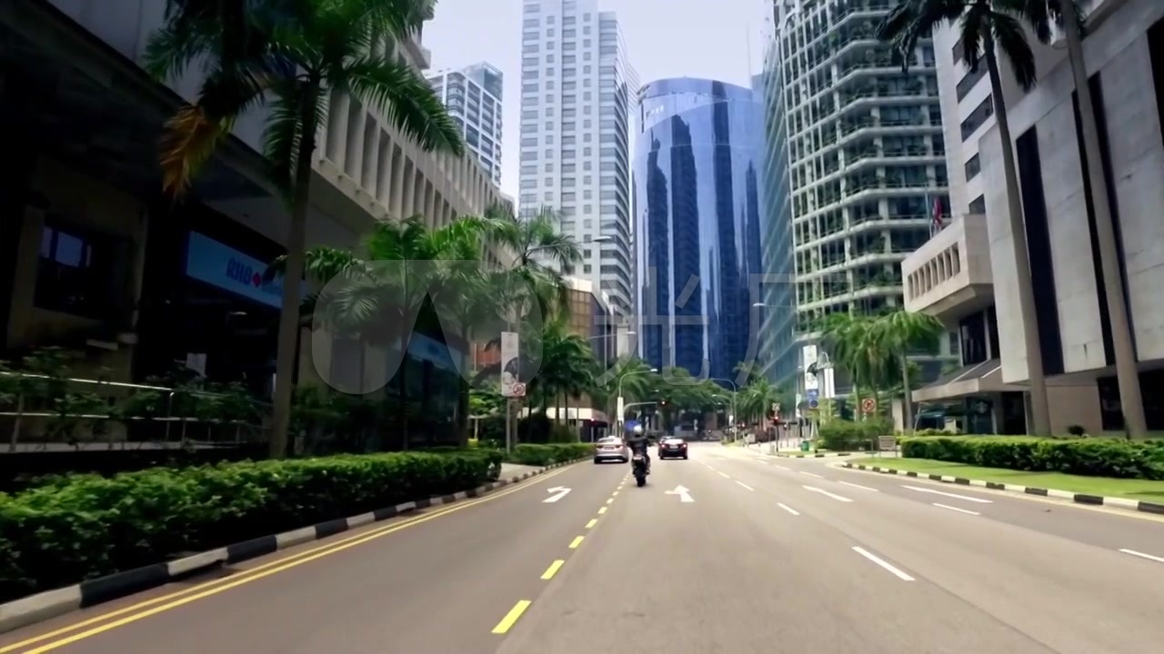 新加坡街道车辆-街景街拍-道路穿梭_1280x720_高清视频素材下载(编号