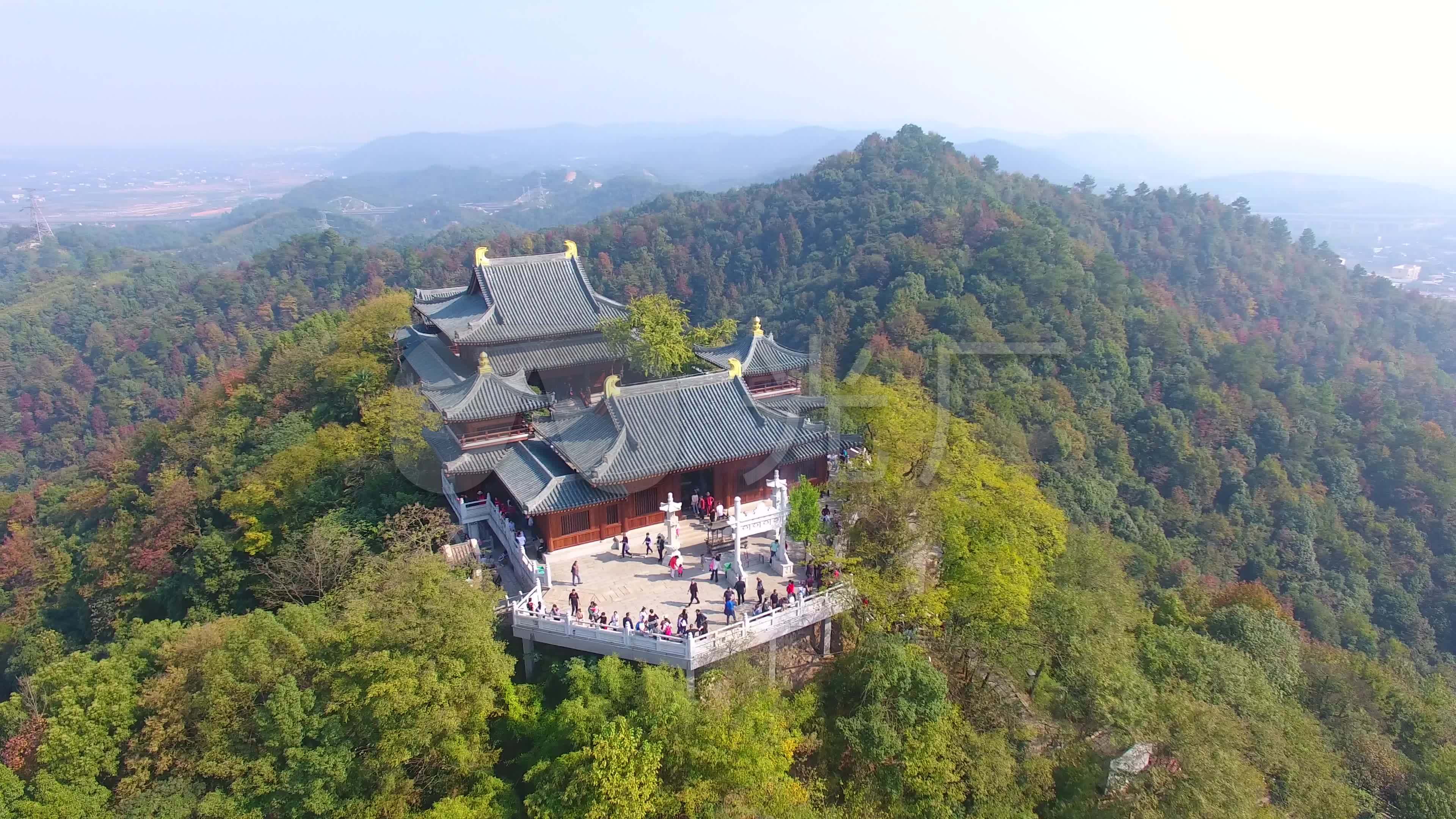 昭山古寺航拍无人机4k湘潭寺庙_3840x2160_高清视频