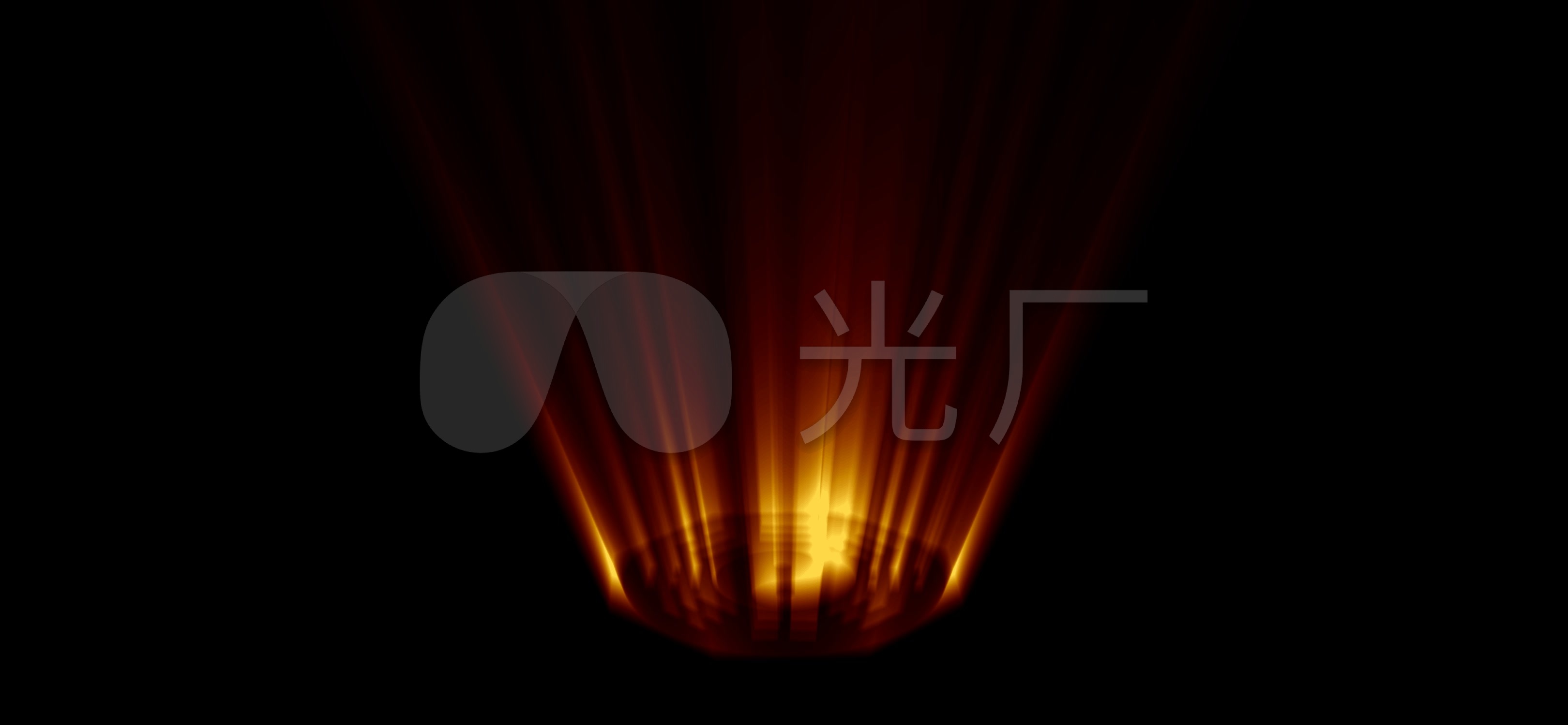 太极八卦散发火红金色光芒
