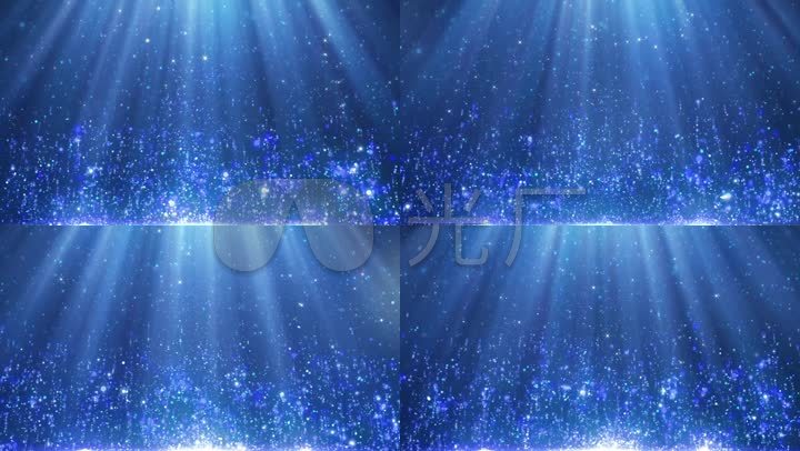 蓝色粒子光线粒子雨下落
