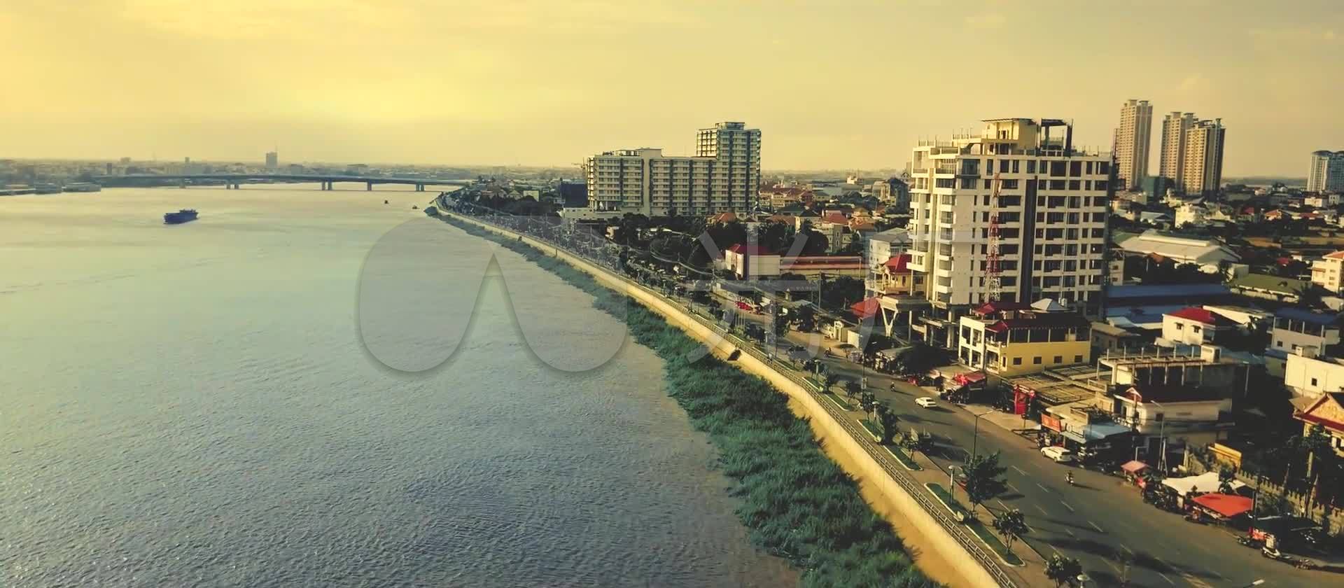 唯美实拍柬埔寨金边城市风光