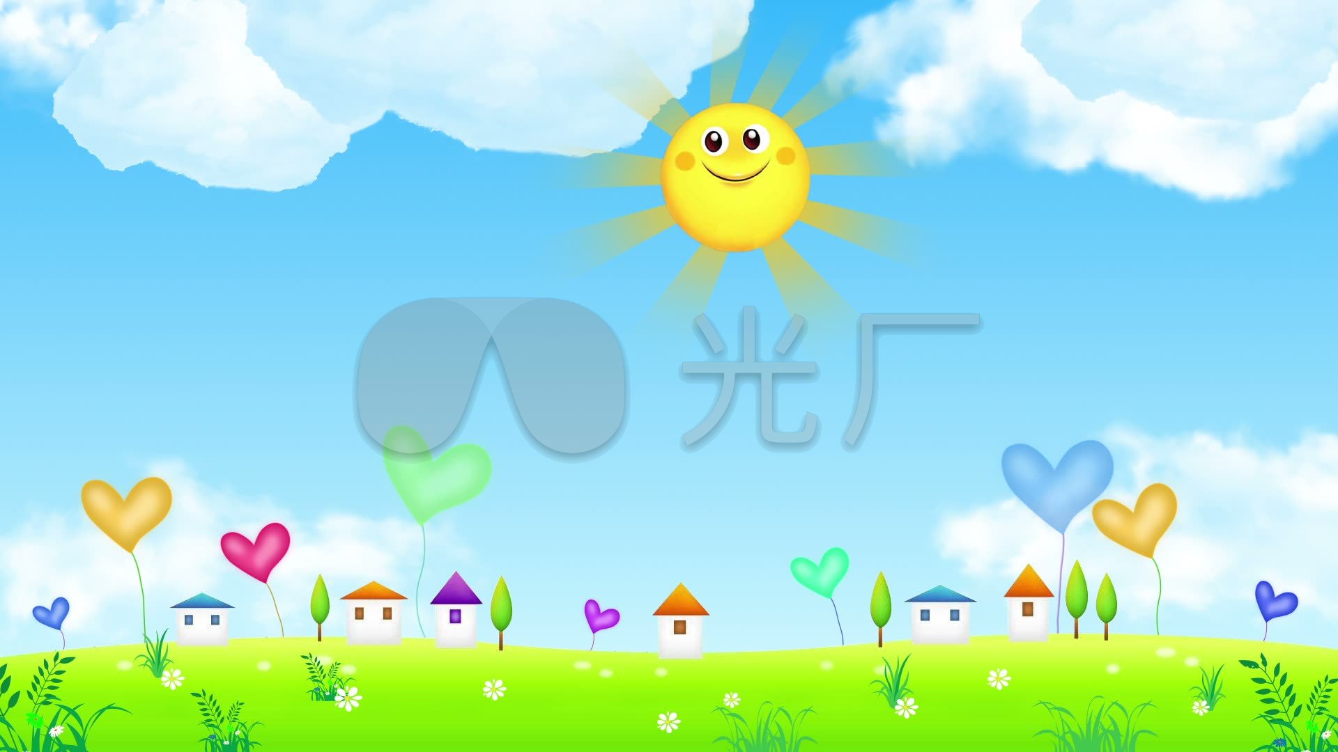 太阳蓝天白云_1920x1080_高清视频素材下载(编号:)