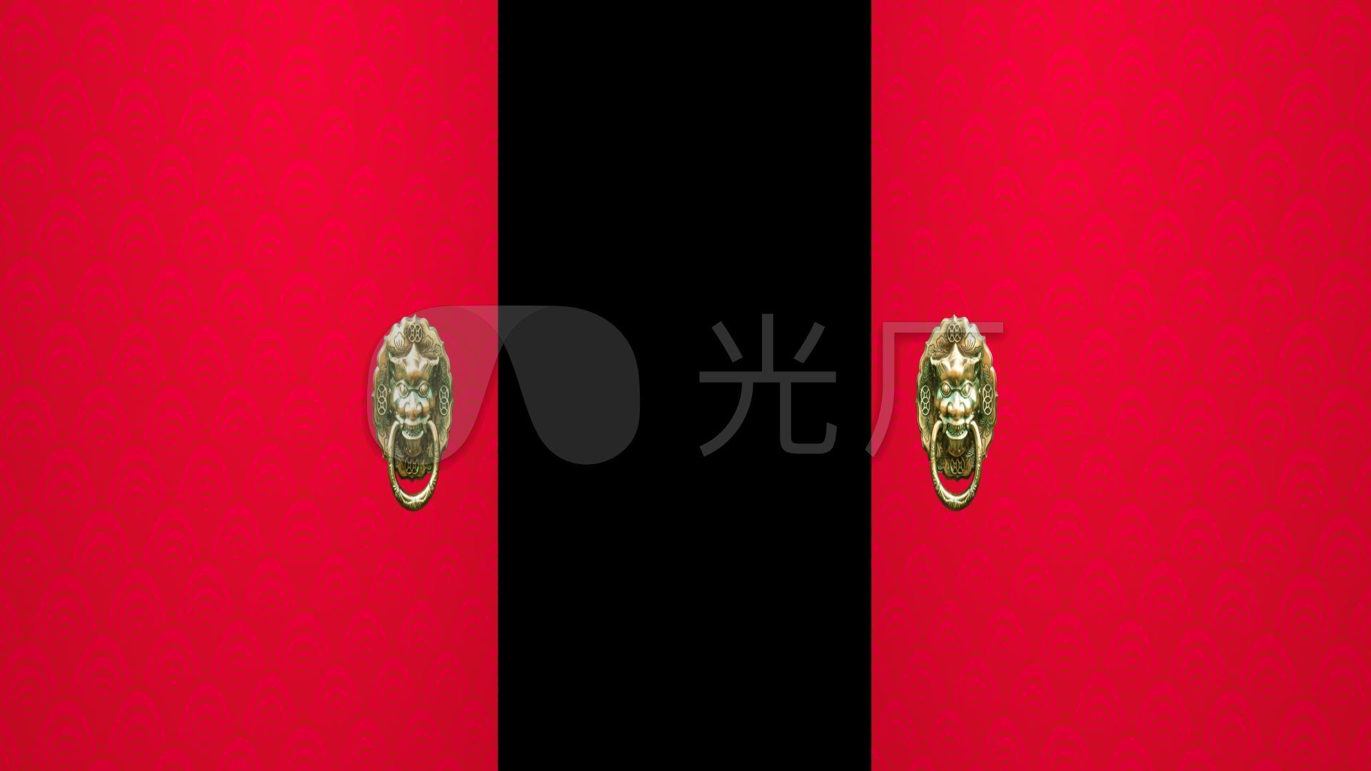 新年新春红色祥云大门开启