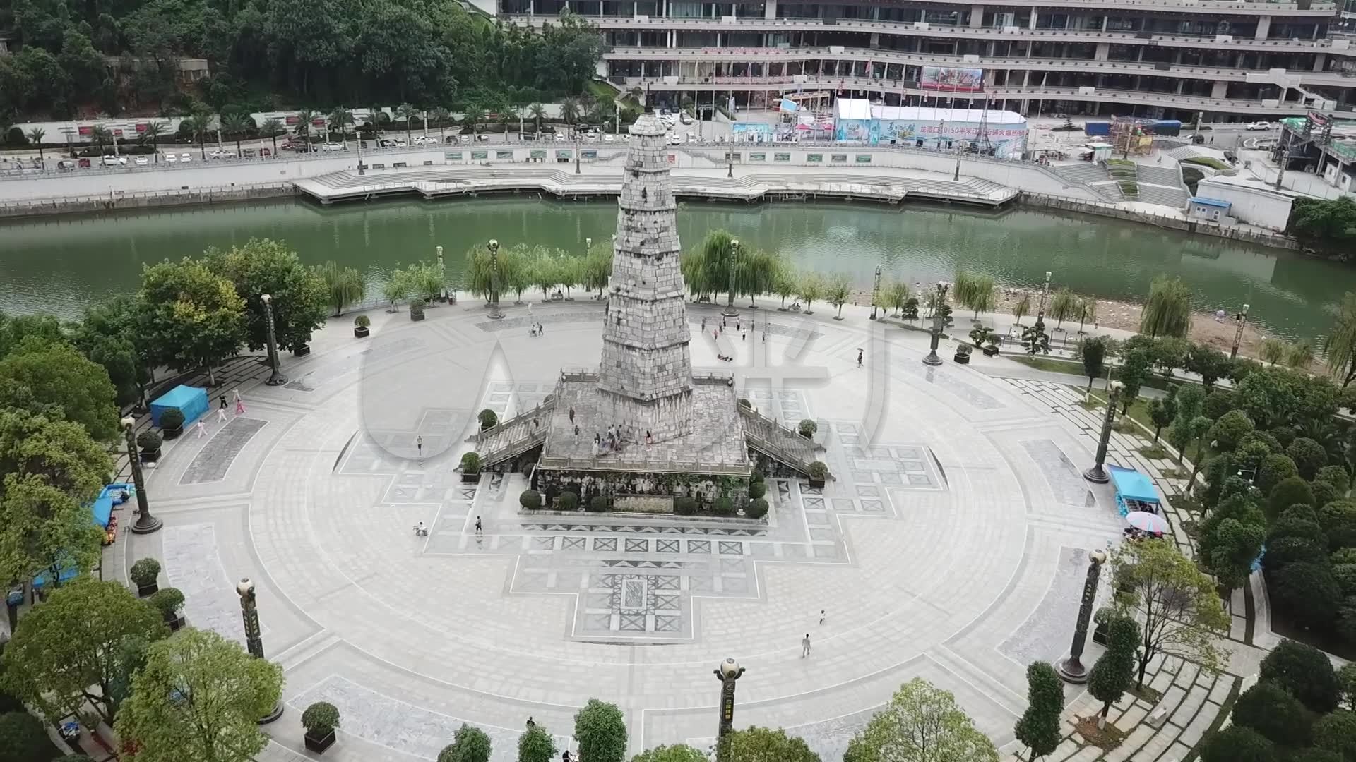 贵州都匀文峰塔航拍_1920x1080_高清视频素材下载(:)