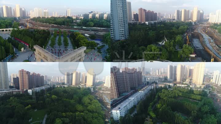 山西省太原市玉门河公园航拍