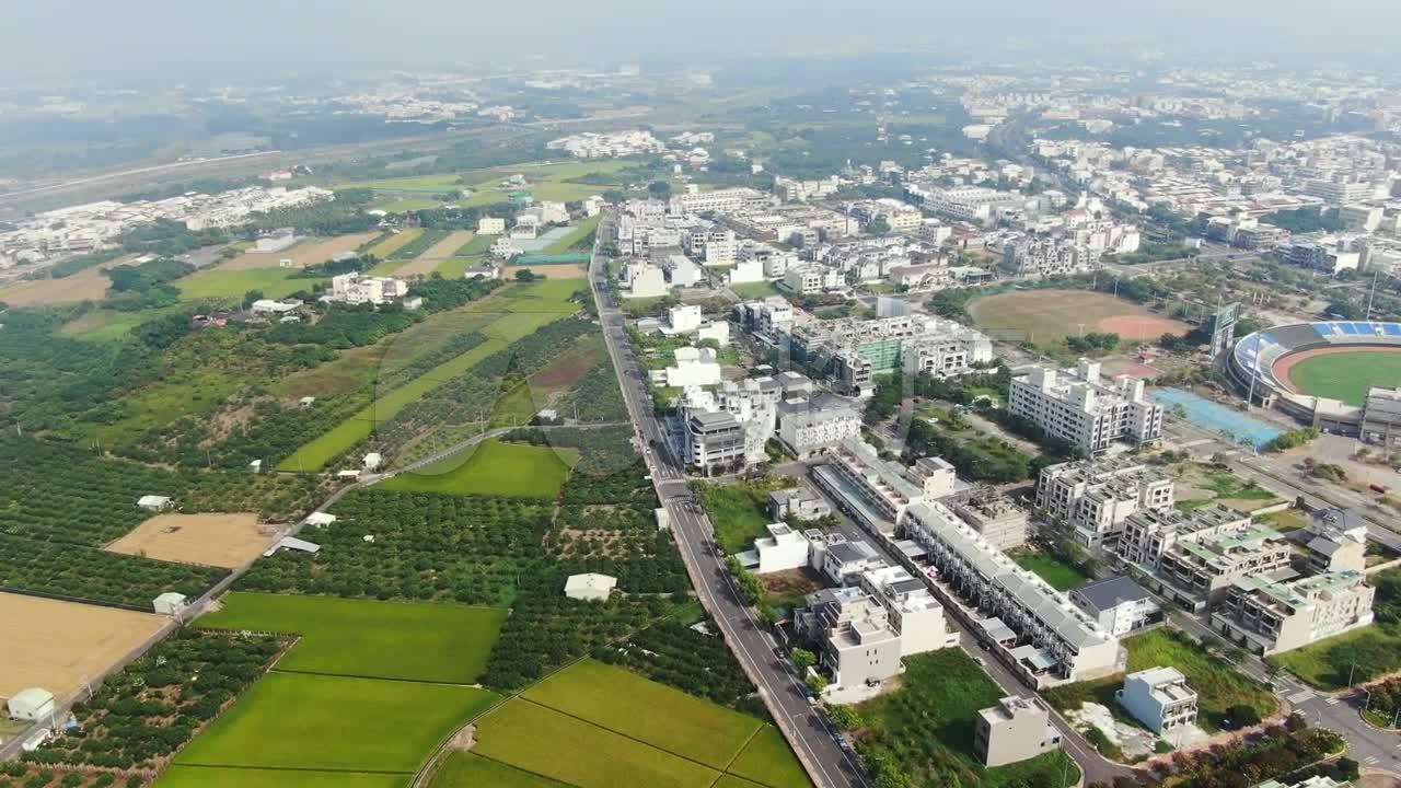 航拍台湾云林县斗六市风光