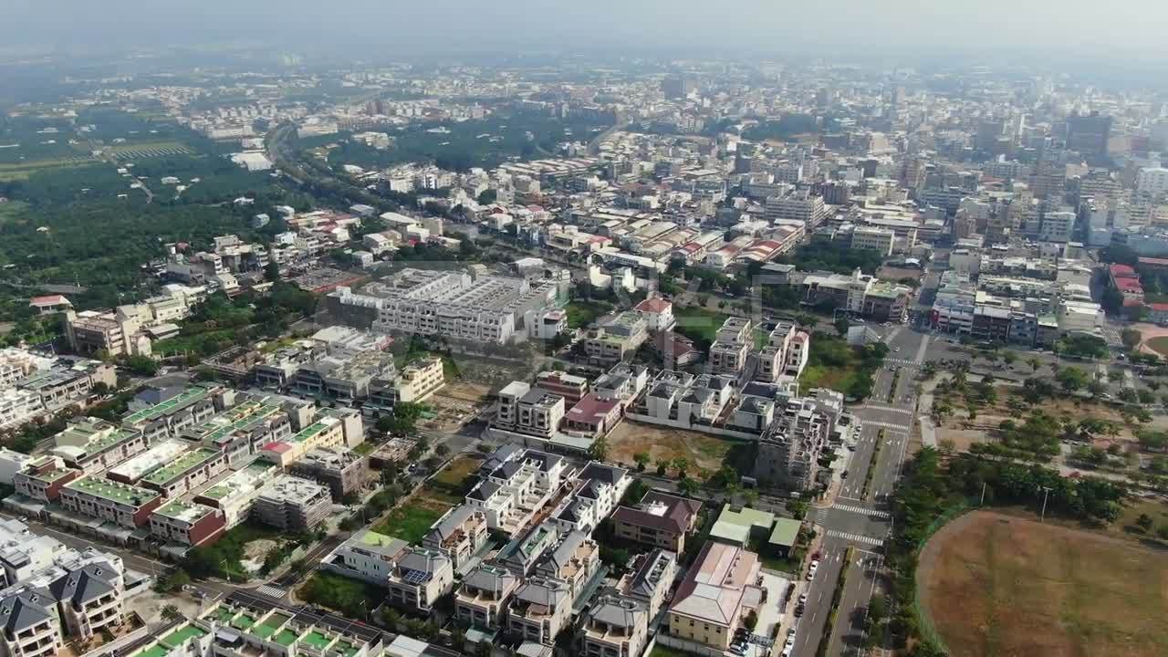 航拍台湾云林县斗六市风光