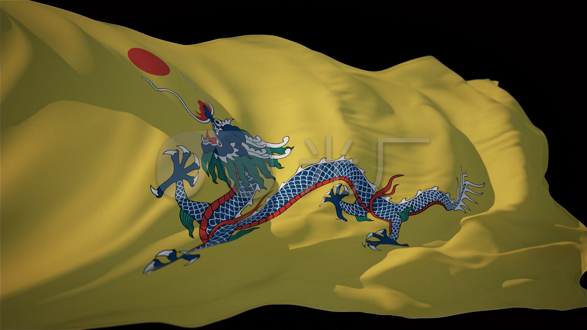清朝国旗黄龙旗龙旗满清清政府旗帜带通道