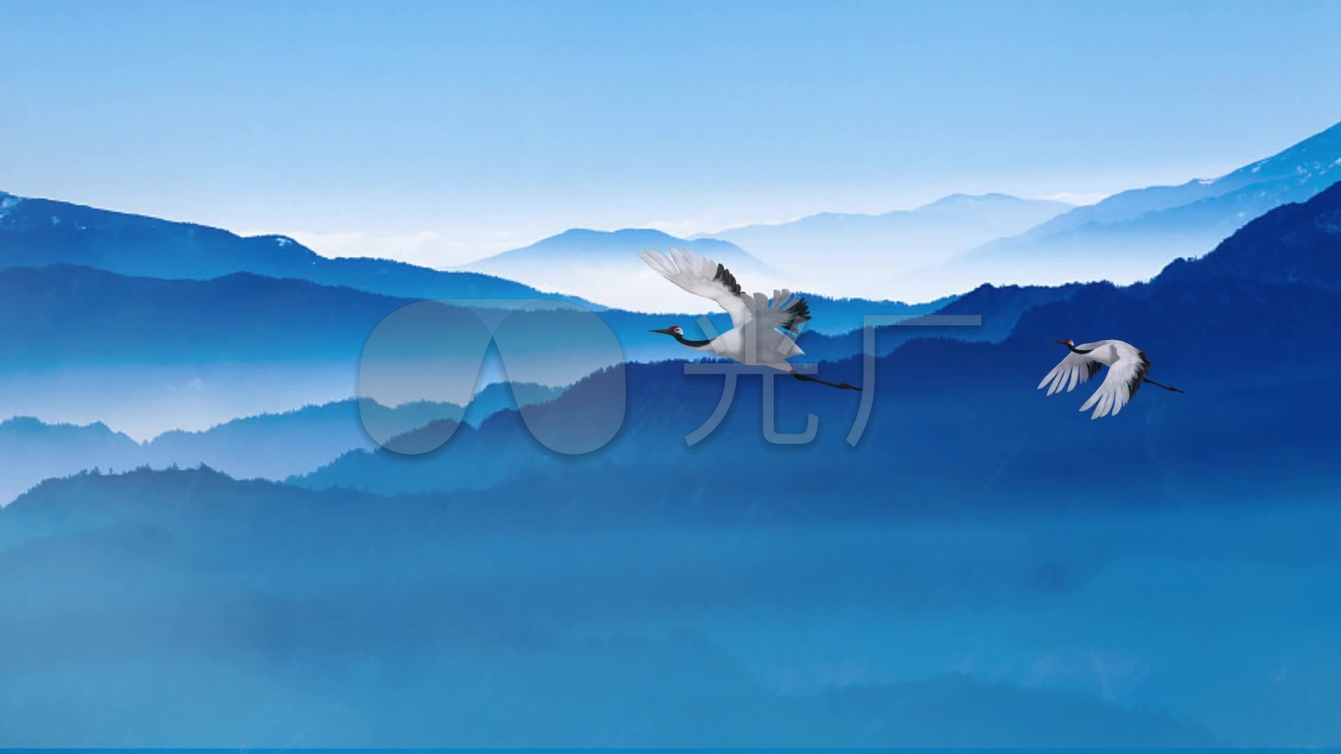 水墨背景 云雾 闲云野鹤