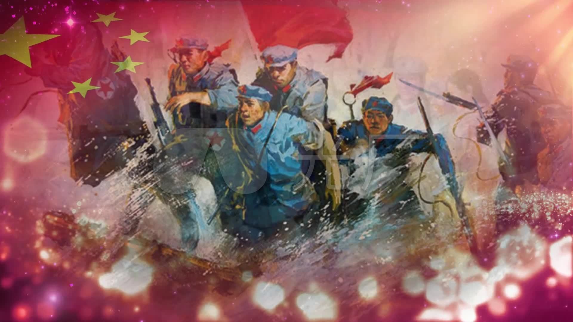 红军不怕远征难经典老歌舞台背景_1920x1080_高清视频