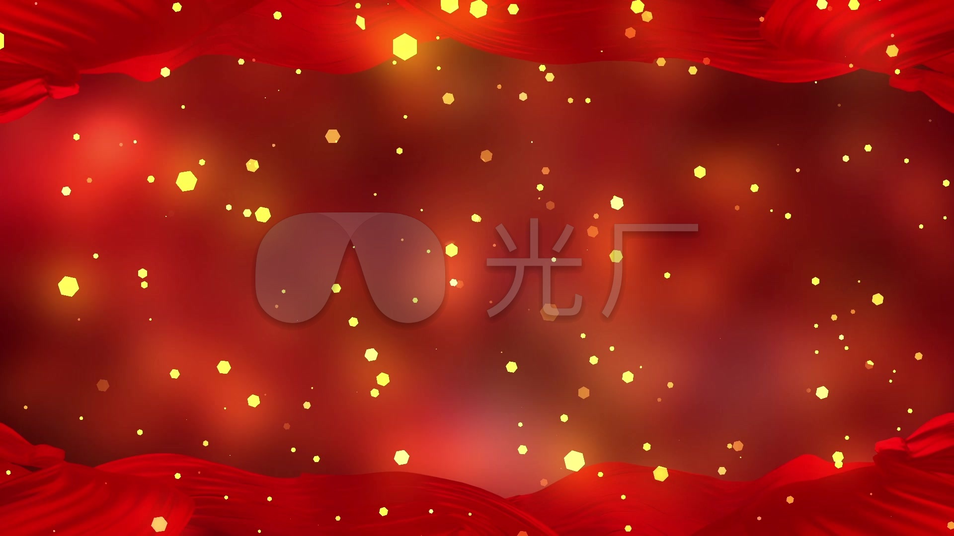 红绸飘带边框粒子光点背景循环_1920x1080_高清视频