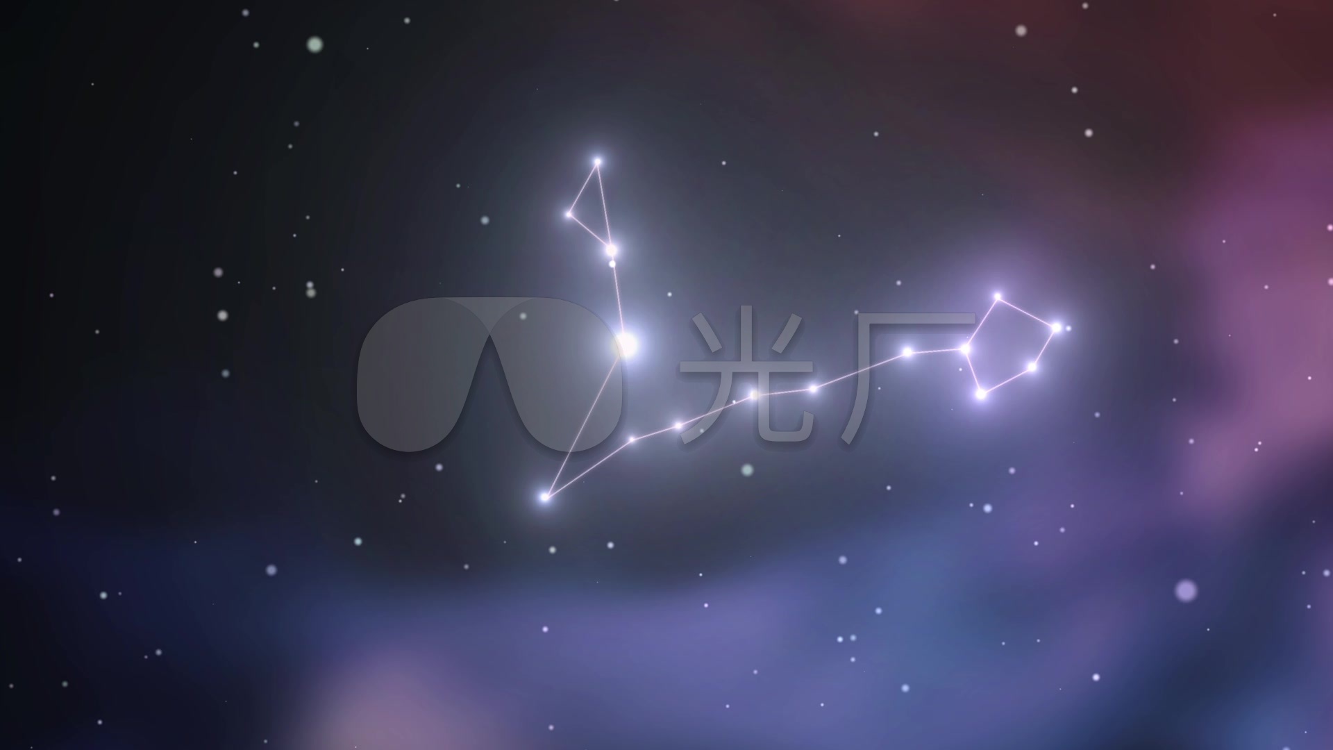 十二星座双鱼座星座连线动画_1920x1080_高清视频素材
