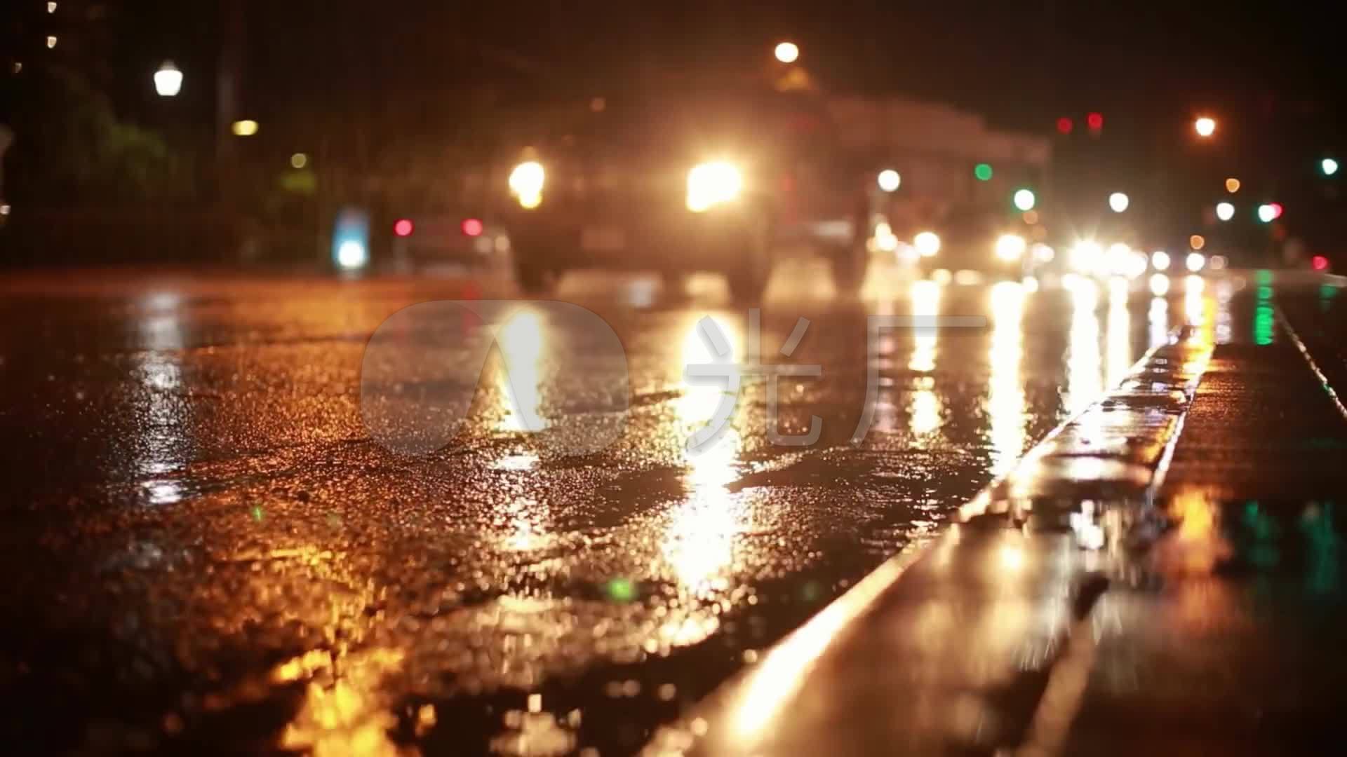 城市雨景夜雨夜