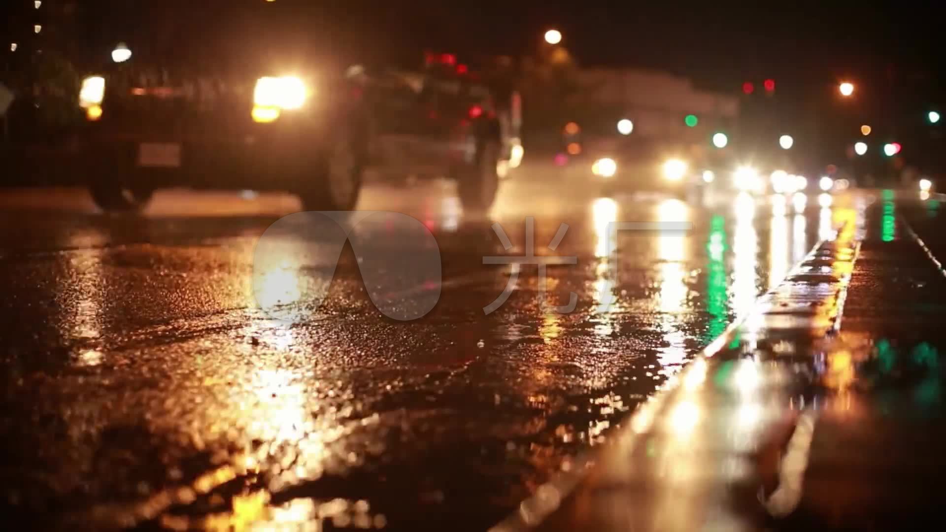 城市雨景夜雨夜